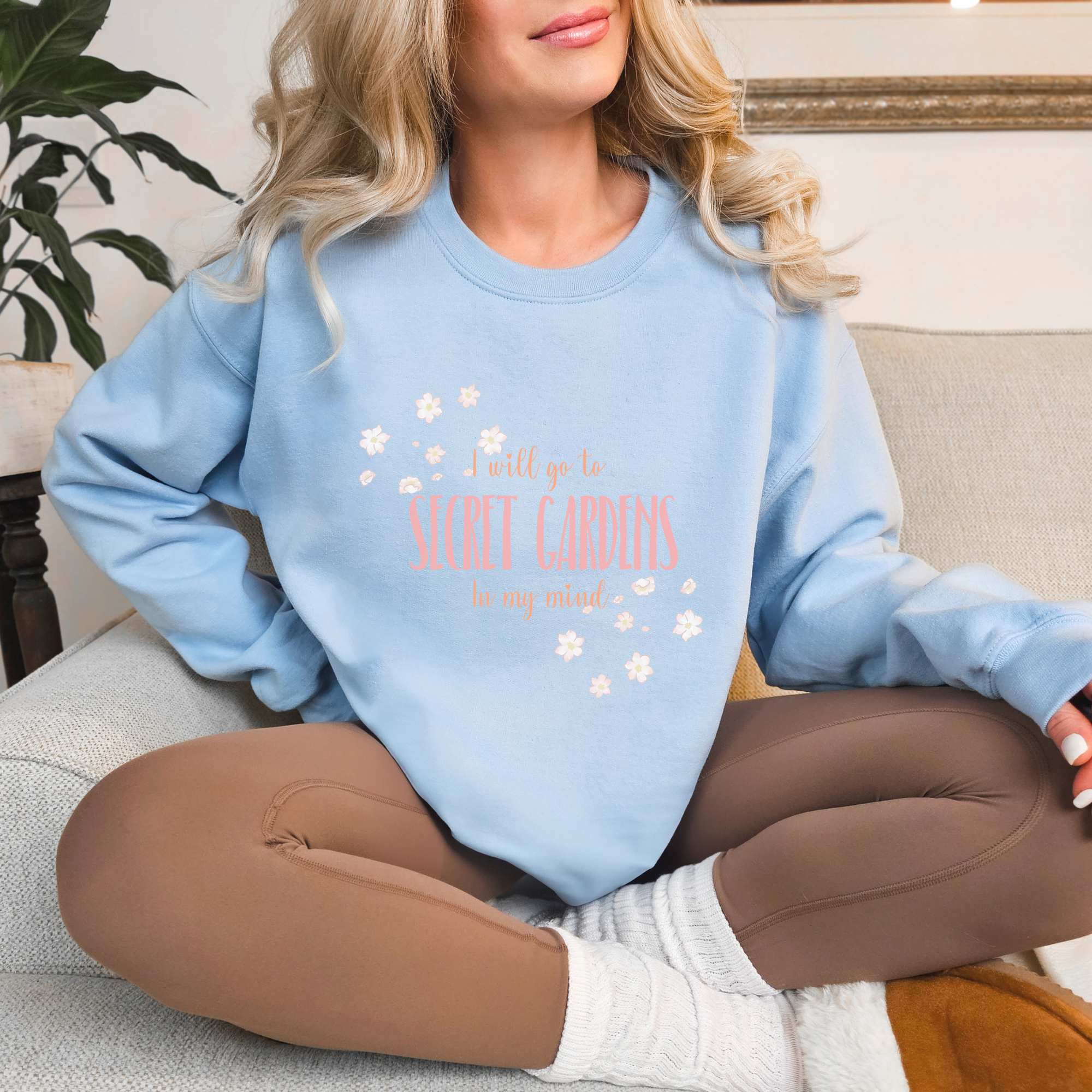 Floral Crewneck Sweatshirt - 'Secret Gardens in My Mind' Floral Crewneck Sweatshirt - 'Secret Gardens in My Mind'