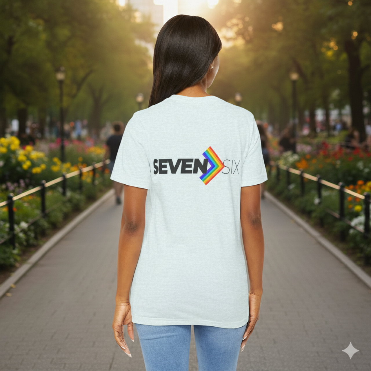 7&gt;6 Rainbow Unisex Short Sleeve Tee product thumbnail image