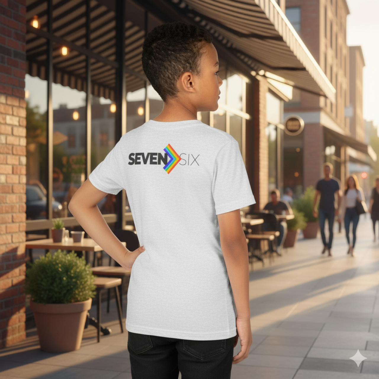 7&gt;6 Rainbow Youth Short Sleeve Tee product thumbnail image