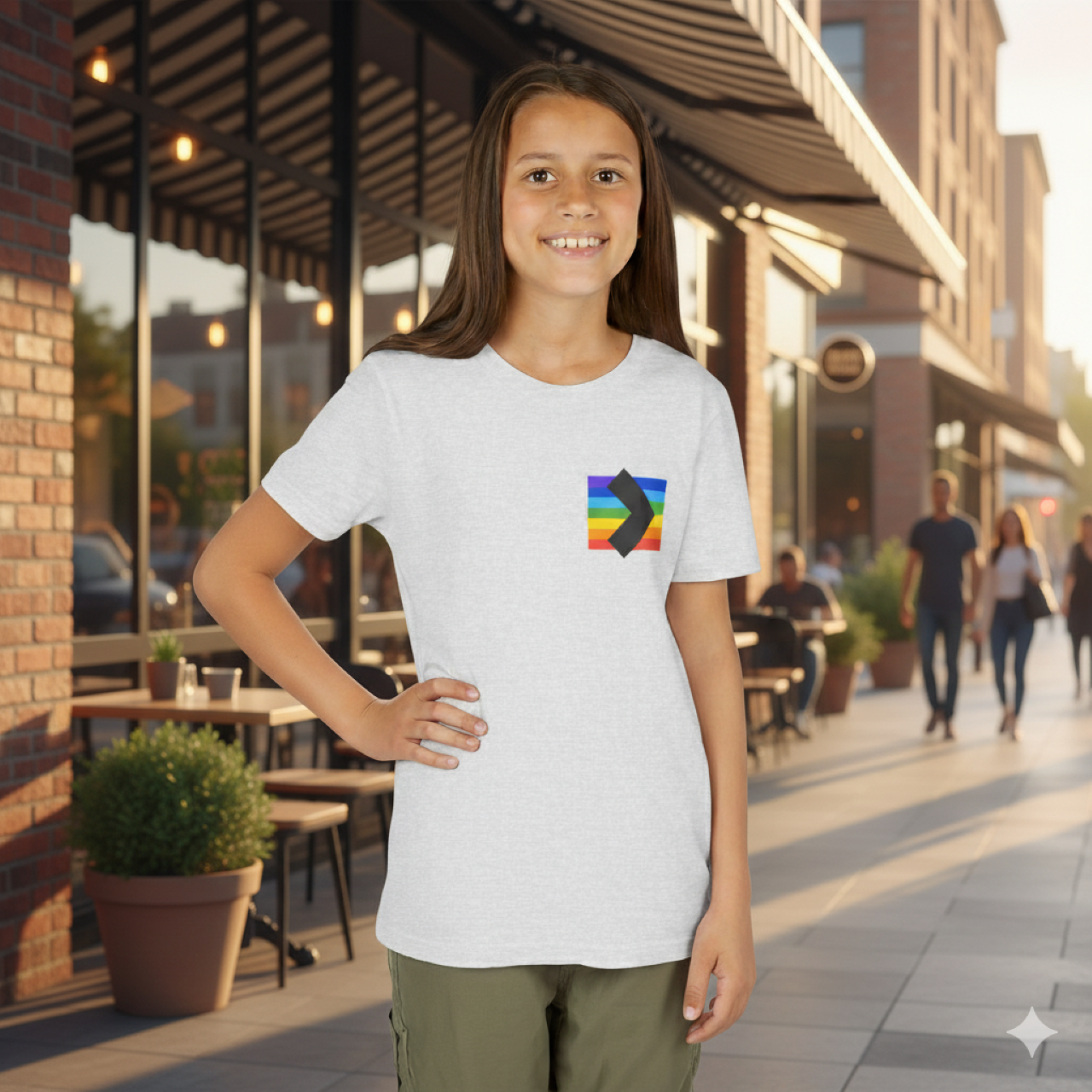 7&gt;6 Rainbow Youth Short Sleeve Tee