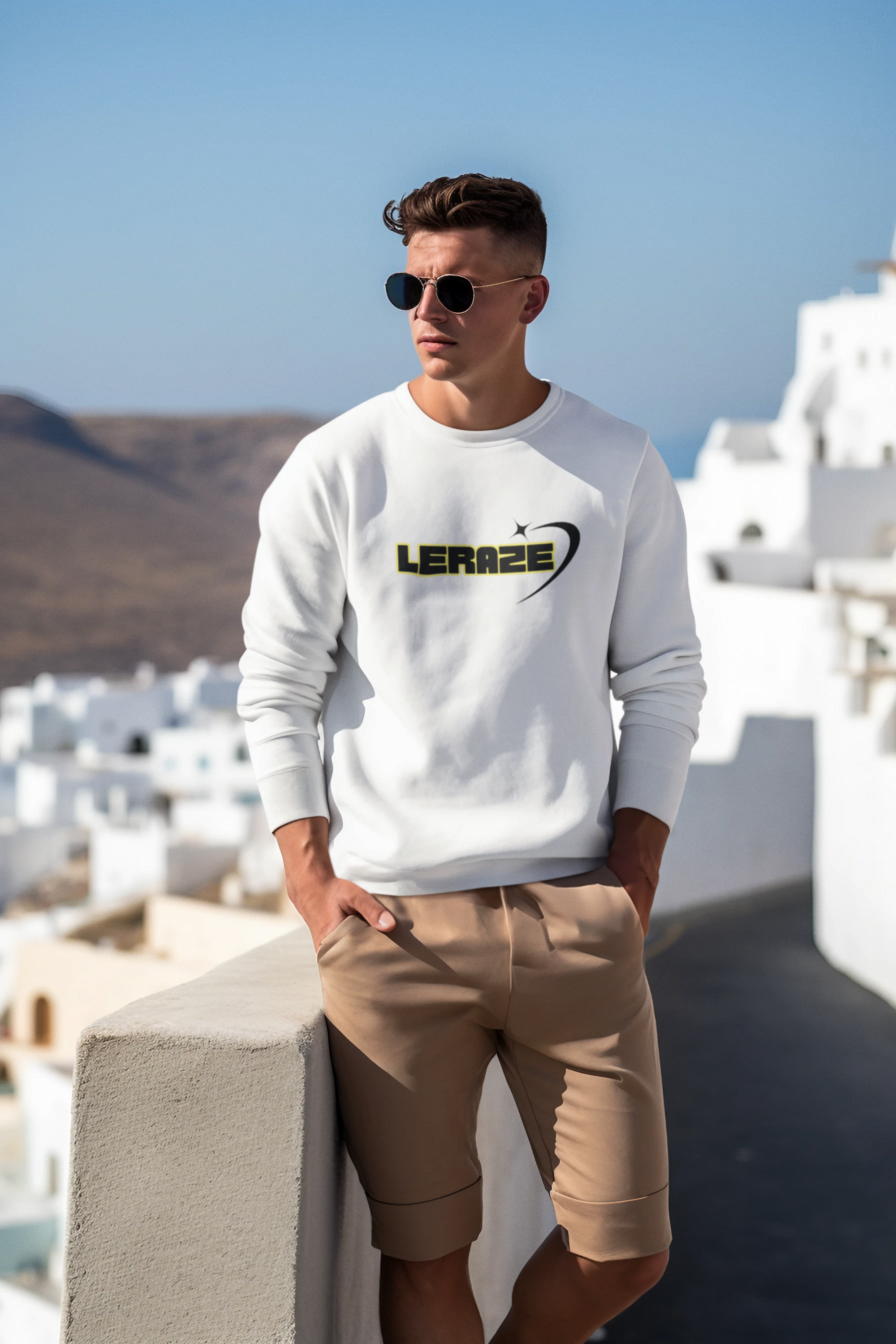 Leraze Unisex Crewneck Sweatshirt | Cozy Casual Wear, Gift for Friends, Graphic Sweatshirt, Trendy Apparel, Everyday Style Leraze Collection  product thumbnail image