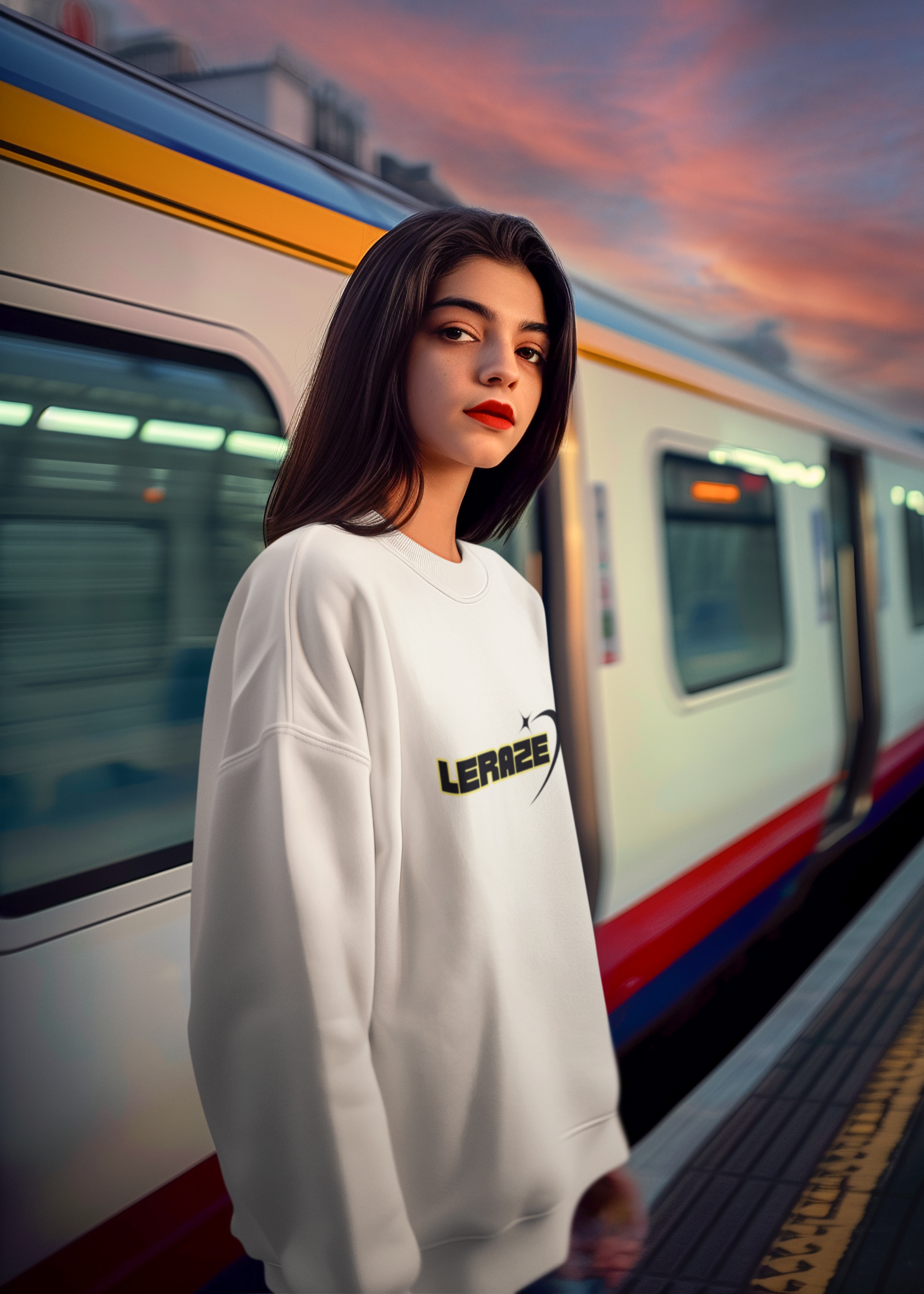 Leraze Cozy Crewneck Sweatshirt — Graphic Everyday Casual Gift product thumbnail image