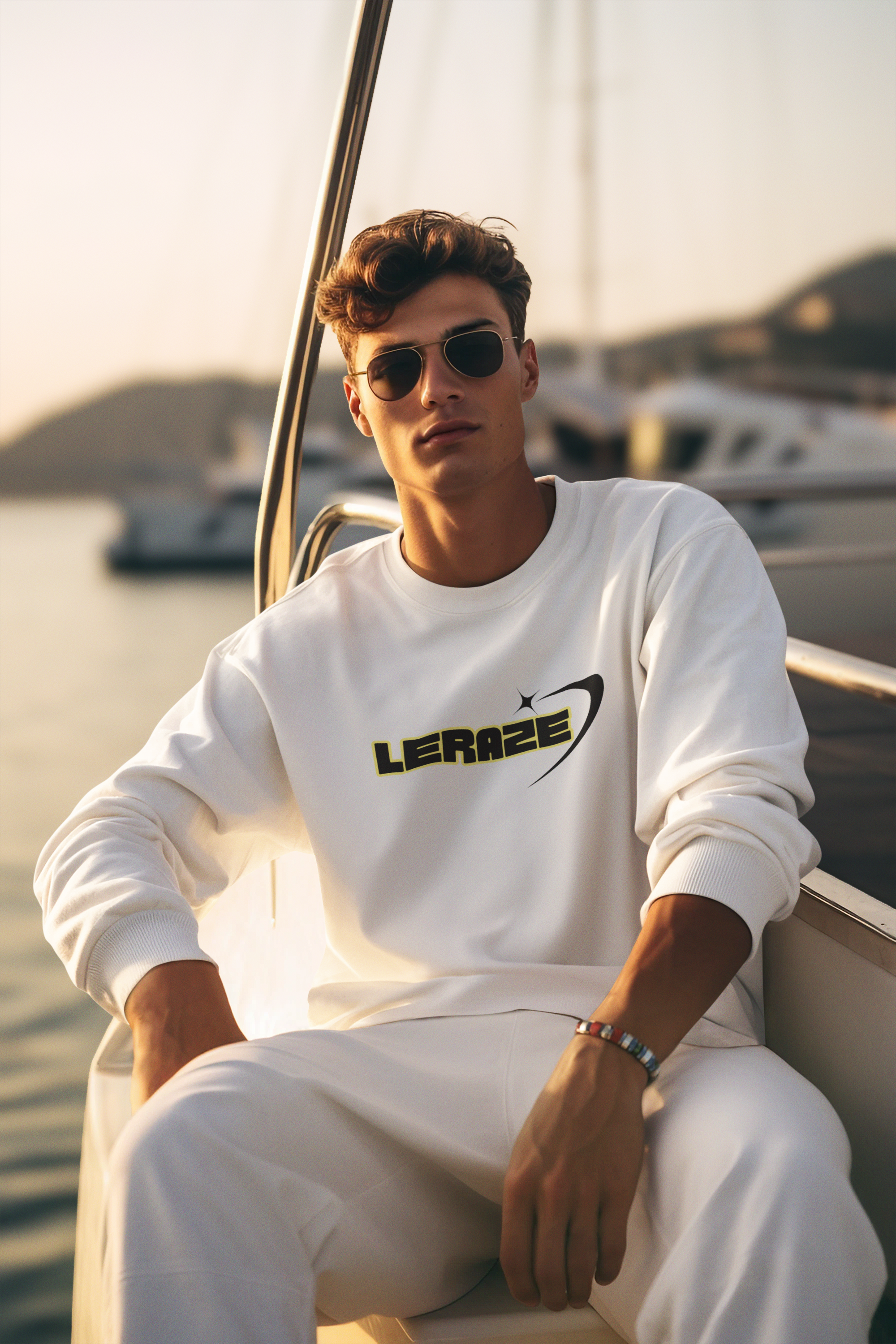 Leraze Unisex Crewneck Sweatshirt | Cozy Casual Wear, Gift for Friends, Graphic Sweatshirt, Trendy Apparel, Everyday Style Leraze Collection  product thumbnail image