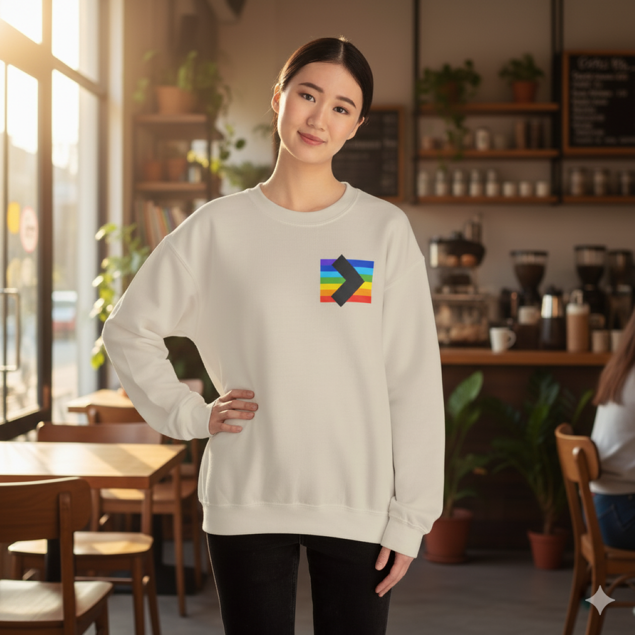 7&gt;6 Rainbow Crewneck Sweatshirt