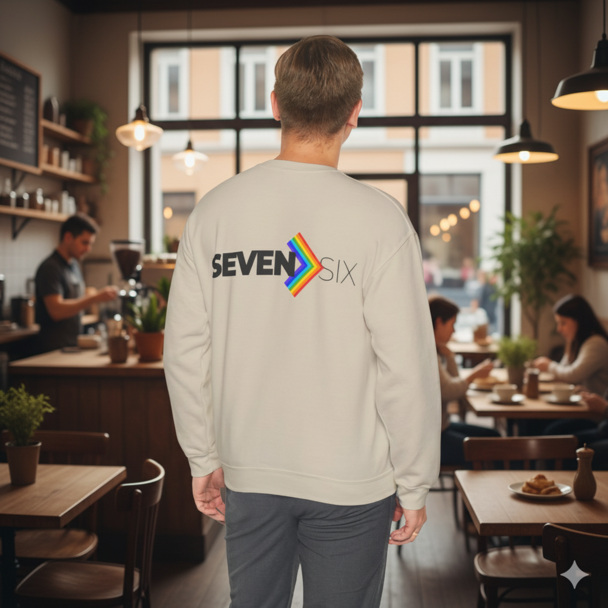 7&gt;6 Rainbow Crewneck Sweatshirt product thumbnail image