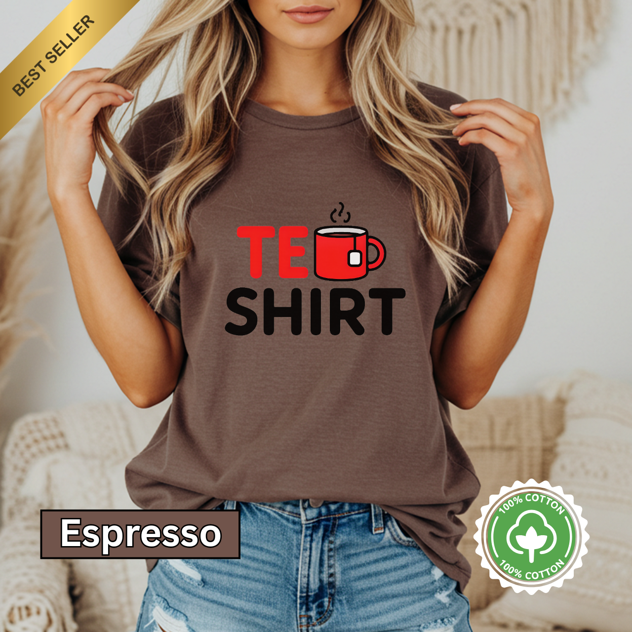 Tea Shirt Funny Coffee Lover T-Shirt, Unisex Garment-Dyed Tee, Gift for Coffee Enthusiasts, Cute Casual Wear, Perfect for Birthdays, Relaxing Days product thumbnail image