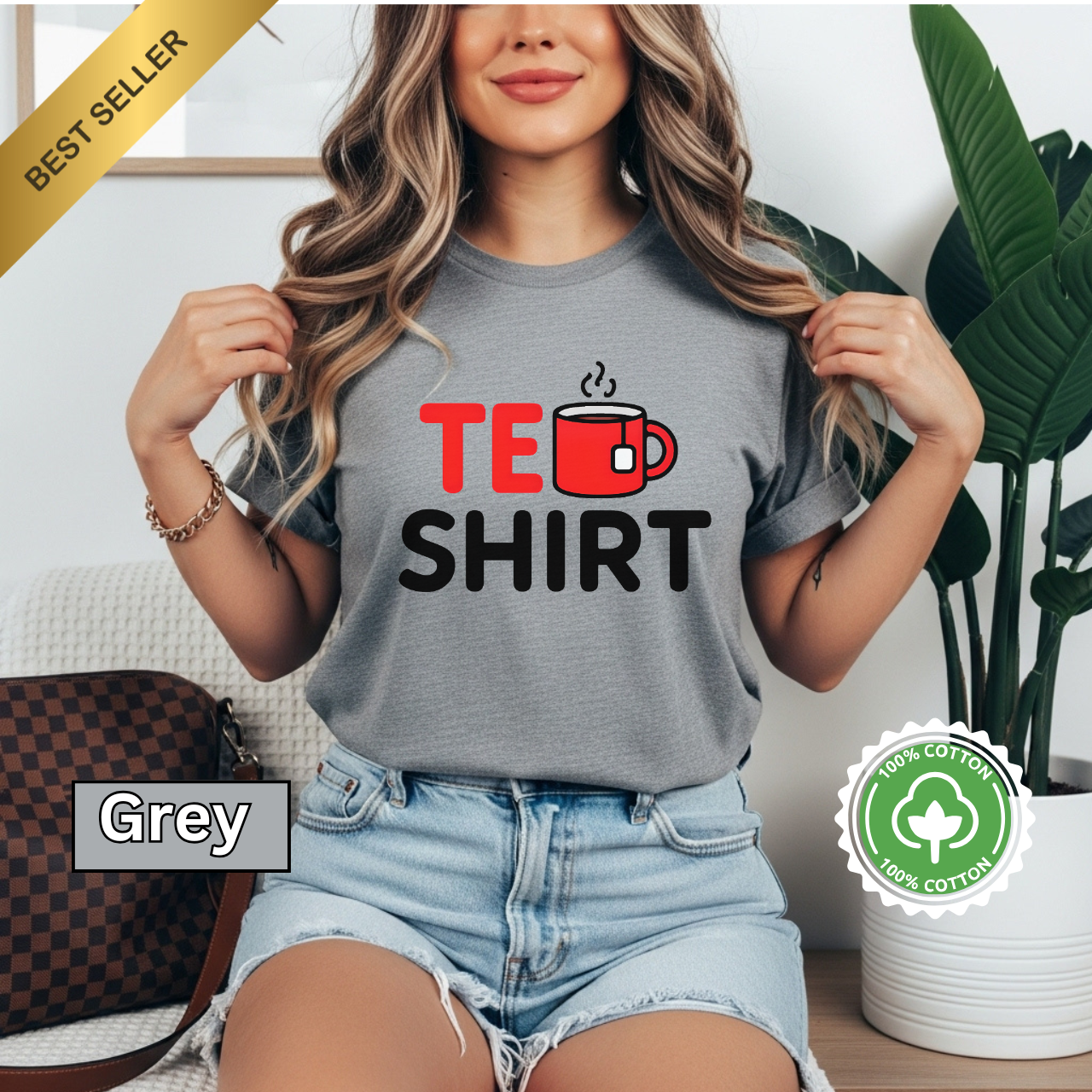 Tea Shirt Funny Coffee Lover T-Shirt, Unisex Garment-Dyed Tee, Gift for Coffee Enthusiasts, Cute Casual Wear, Perfect for Birthdays, Relaxing Days product thumbnail image