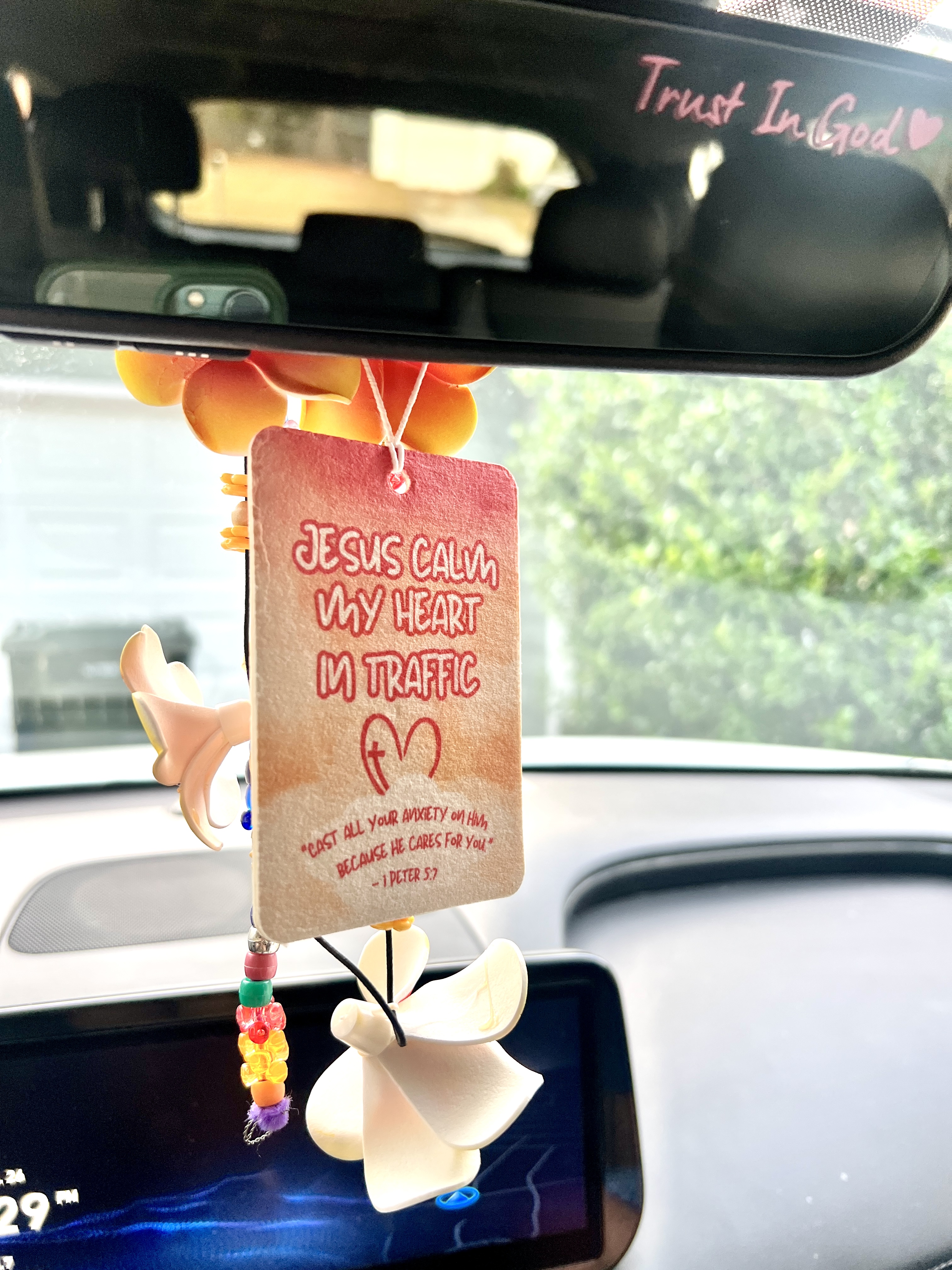 Christian Car Air Freshener | Scripture Gifts |Jesus, Calm My Heart in Traffic Faith Decor product thumbnail image Christian Car Air Freshener | Scripture Gifts |Jesus, Calm My Heart in Traffic Faith Decor product thumbnail image