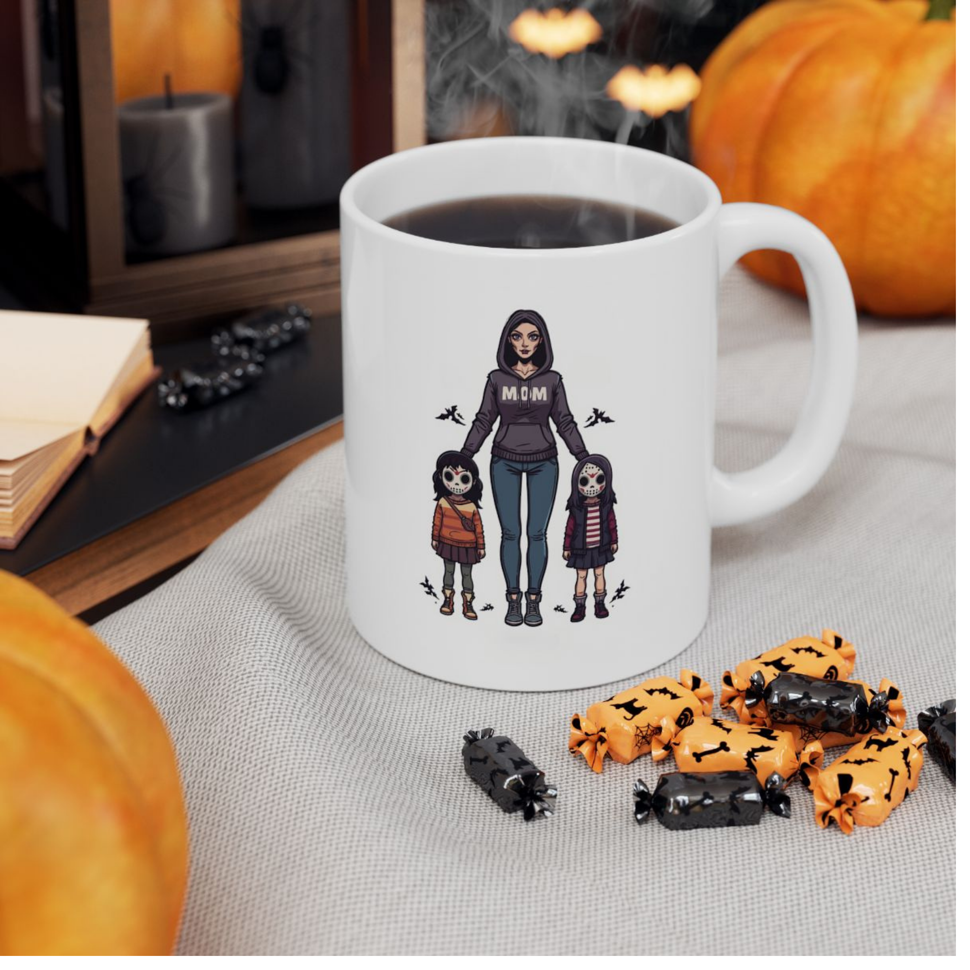 Halloween Horror Mama Coffee Mug Custom Spooky Mom And Kids Mug Scary Cute Family Halloween Gift Creepy Cute Skeleton Mom Mug product thumbnail image Halloween Horror Mama Coffee Mug Custom Spooky Mom And Kids Mug Scary Cute Family Halloween Gift Creepy Cute Skeleton Mom Mug product thumbnail image