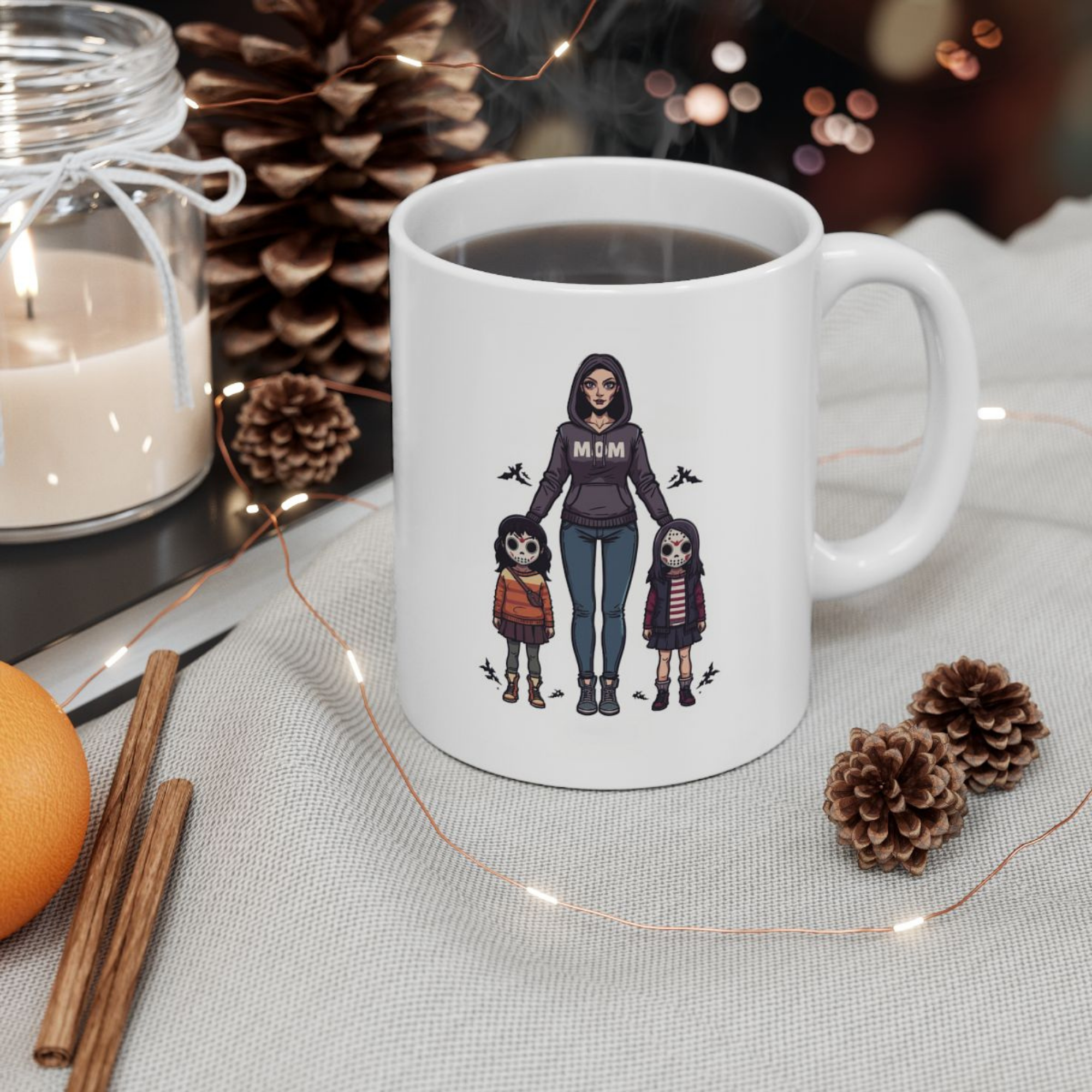Halloween Horror Mama Coffee Mug Custom Spooky Mom And Kids Mug Scary Cute Family Halloween Gift Creepy Cute Skeleton Mom Mug product thumbnail image Halloween Horror Mama Coffee Mug Custom Spooky Mom And Kids Mug Scary Cute Family Halloween Gift Creepy Cute Skeleton Mom Mug product thumbnail image