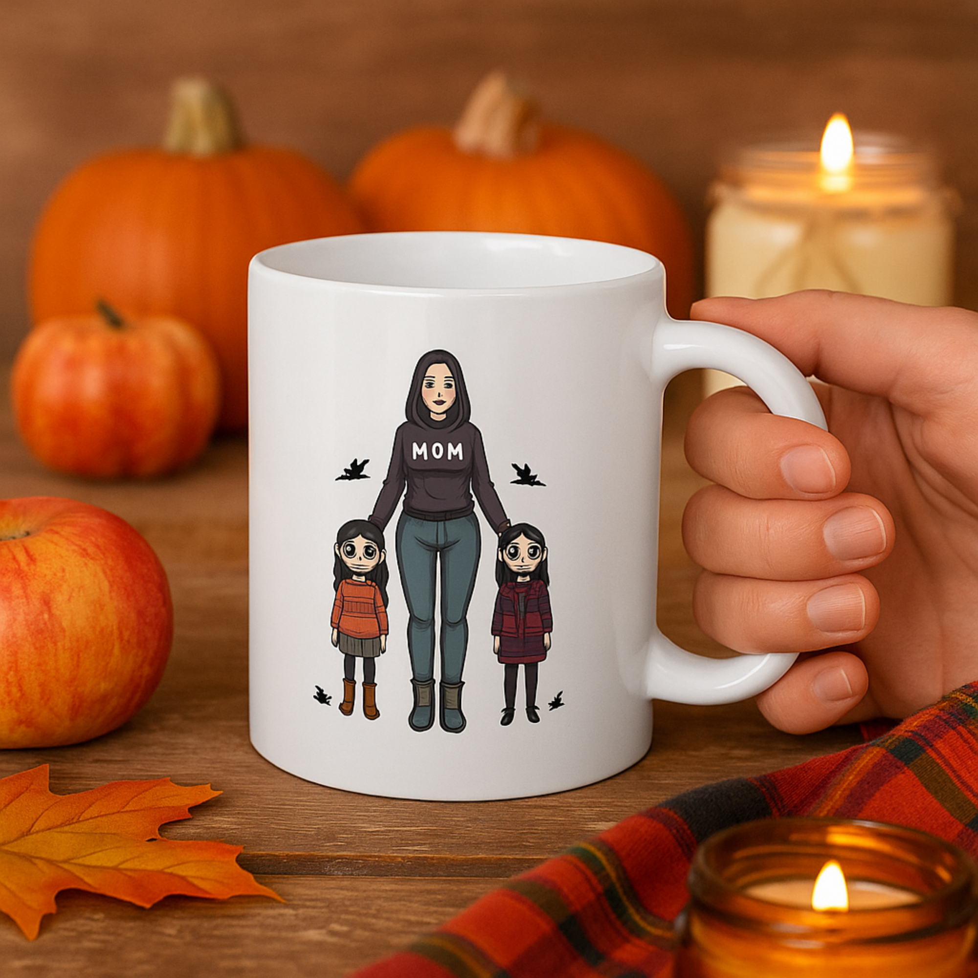 Halloween Horror Mama Coffee Mug Custom Spooky Mom And Kids Mug Scary Cute Family Halloween Gift Creepy Cute Skeleton Mom Mug product thumbnail image Halloween Horror Mama Coffee Mug Custom Spooky Mom And Kids Mug Scary Cute Family Halloween Gift Creepy Cute Skeleton Mom Mug product thumbnail image