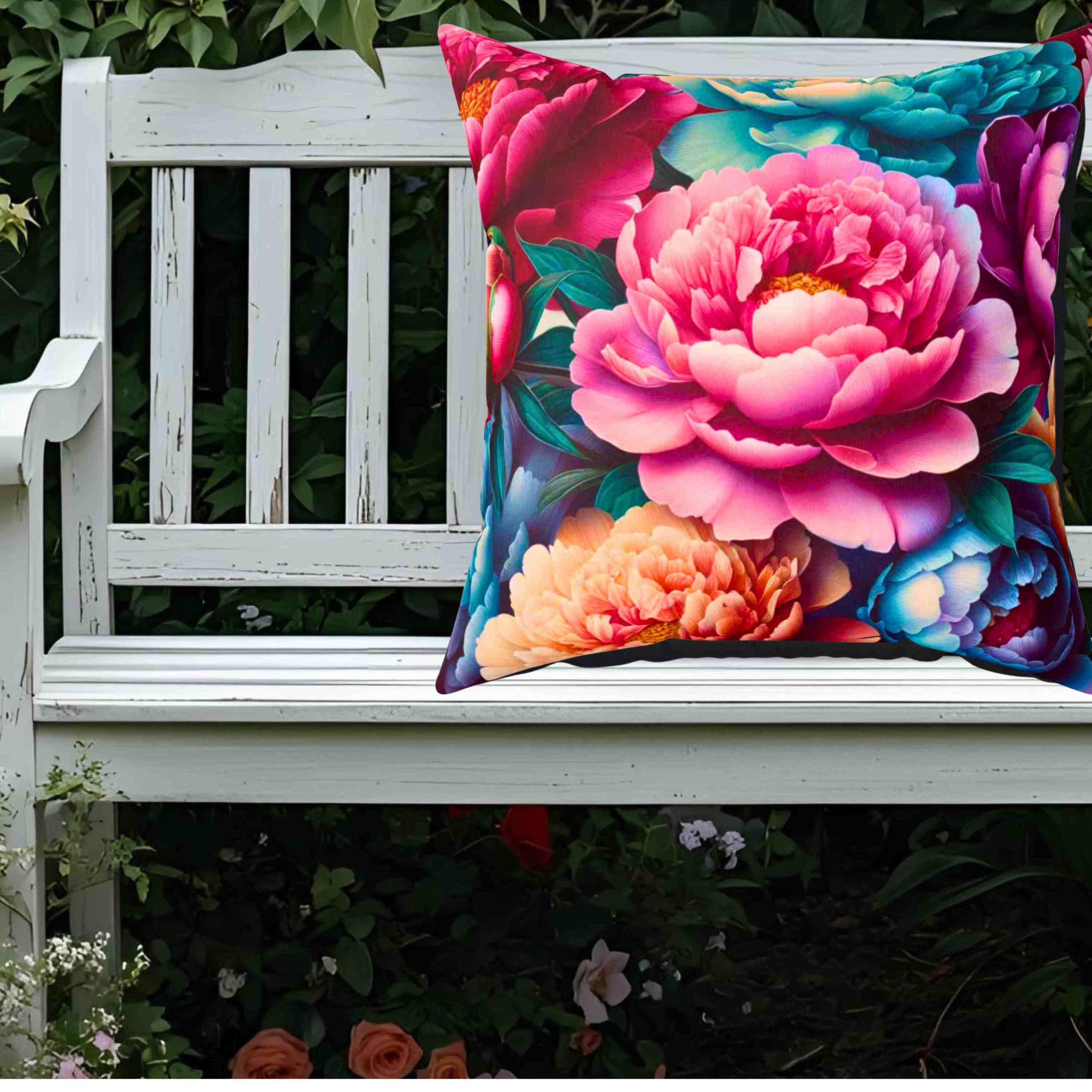 Peony Lovers Throw Pillowcase, Brighten your home with Beautiful Peonies on your sofa, bed &amp; chairs. Great for Birthdays, Holidays, Any Day. product thumbnail image
