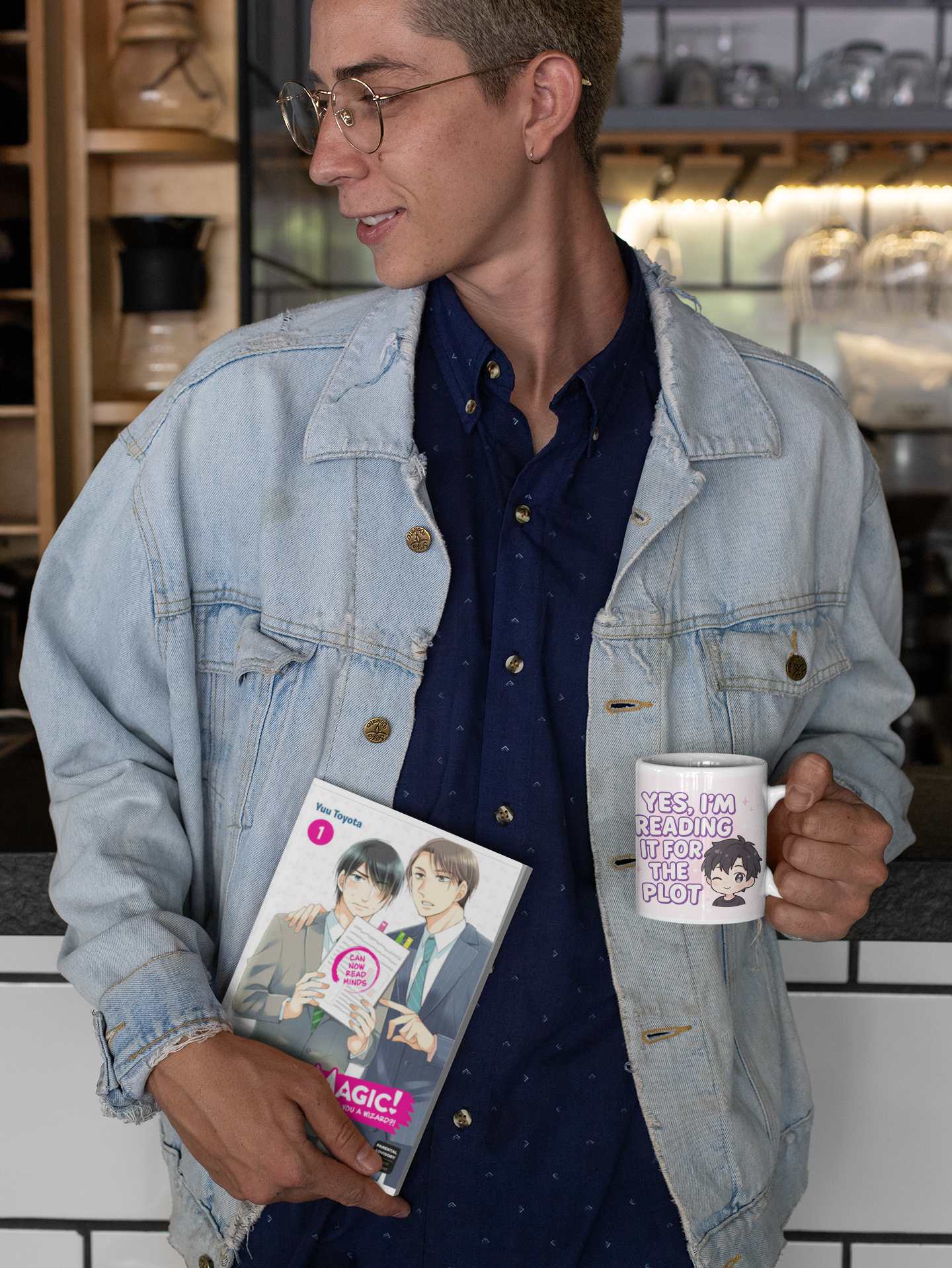 BL Certified | “Yes, I’m Reading It for the Plot” Mug | Perfect for Yaoi Fans | Add to cart Buy now Funny BL 11oz Mug | Wink Face, Reader Humor, Manga Life product thumbnail image