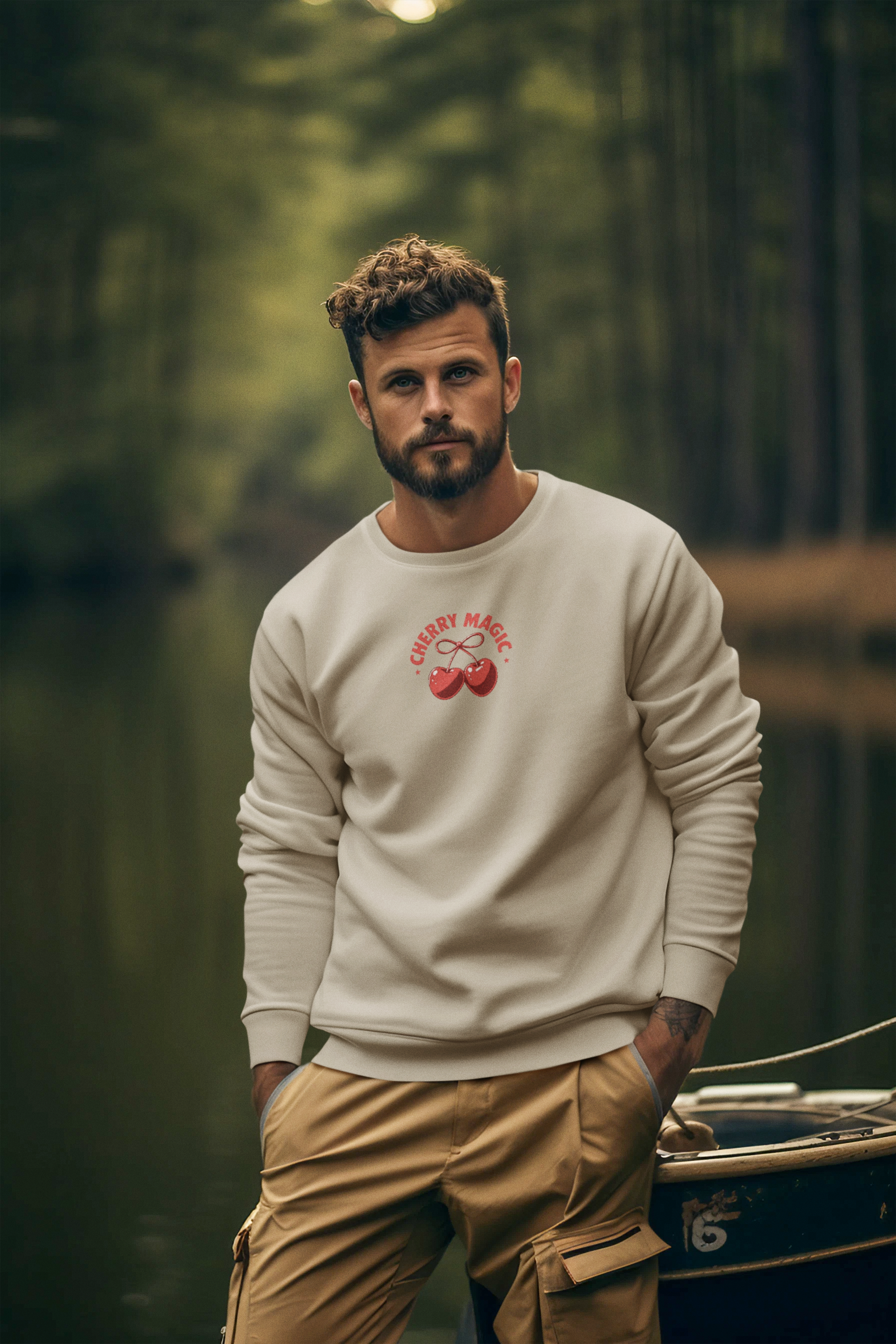 BL Certified Cherry Magic Cherries Embroidered Sweatshirt | Inspired by Adachi &amp; Kurosawa | Cozy Unisex Manga Hoodie  product thumbnail image