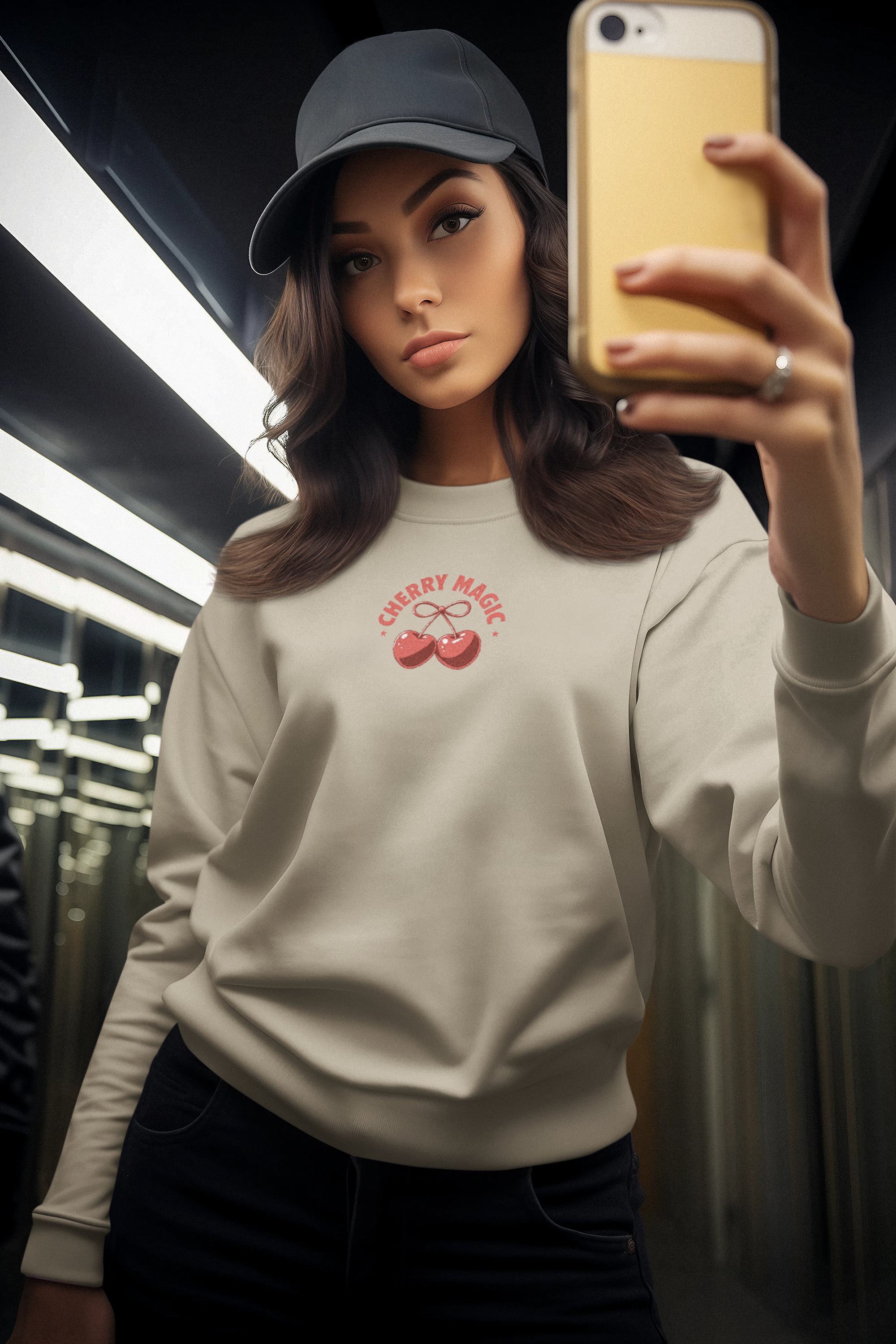 BL Certified Cherry Magic Cherries Embroidered Sweatshirt | Inspired by Adachi &amp; Kurosawa | Cozy Unisex Manga Hoodie 