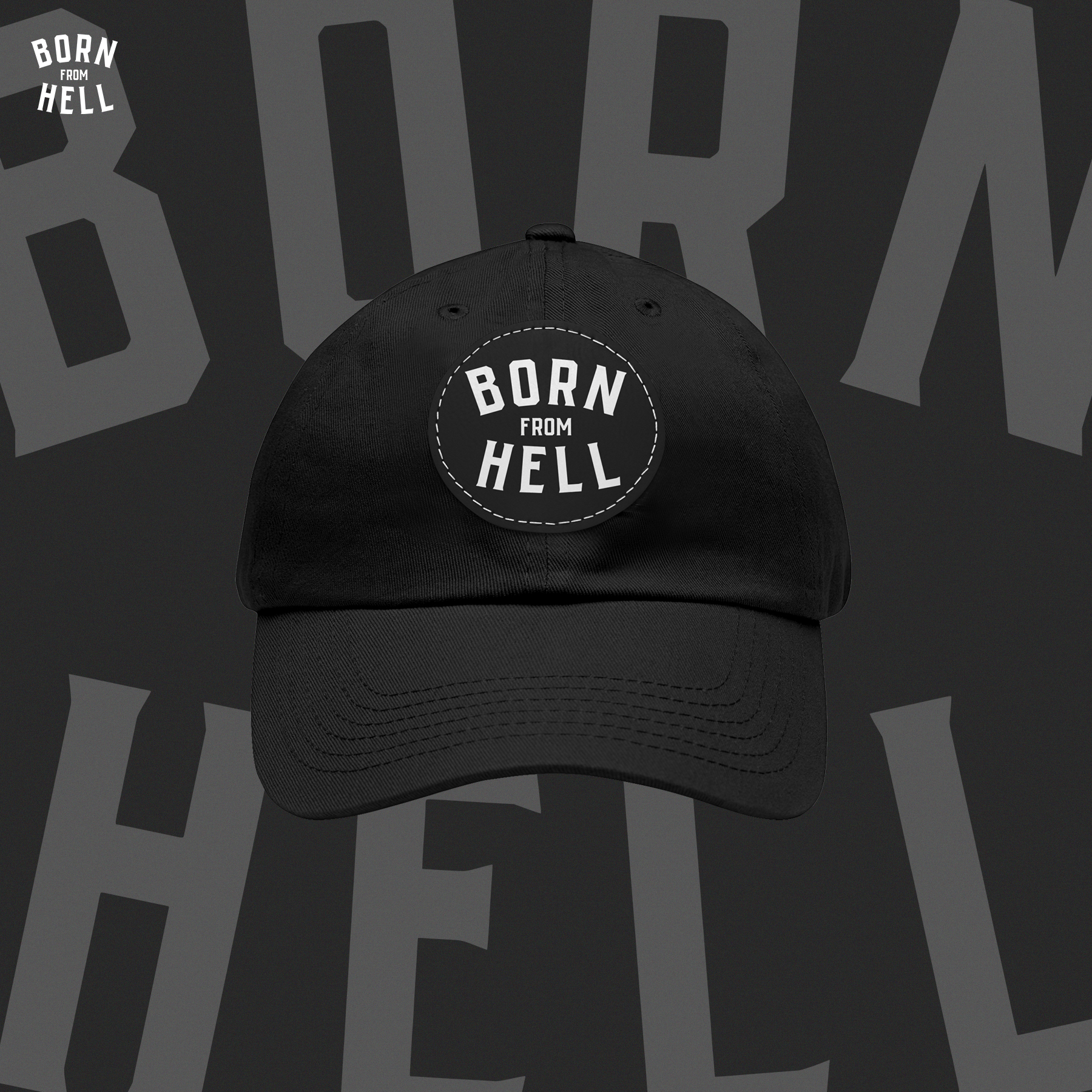 B0RN FROM HELL DAD HAT W/PATCH (Round) product thumbnail image B0RN FROM HELL DAD HAT W/PATCH (Round) product thumbnail image