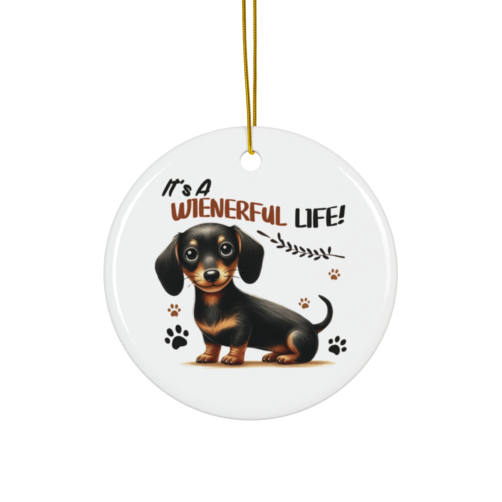 "It's a Wienerful Life" Dachshund Ornament - Perfect Gift for Dog Lovers product thumbnail image