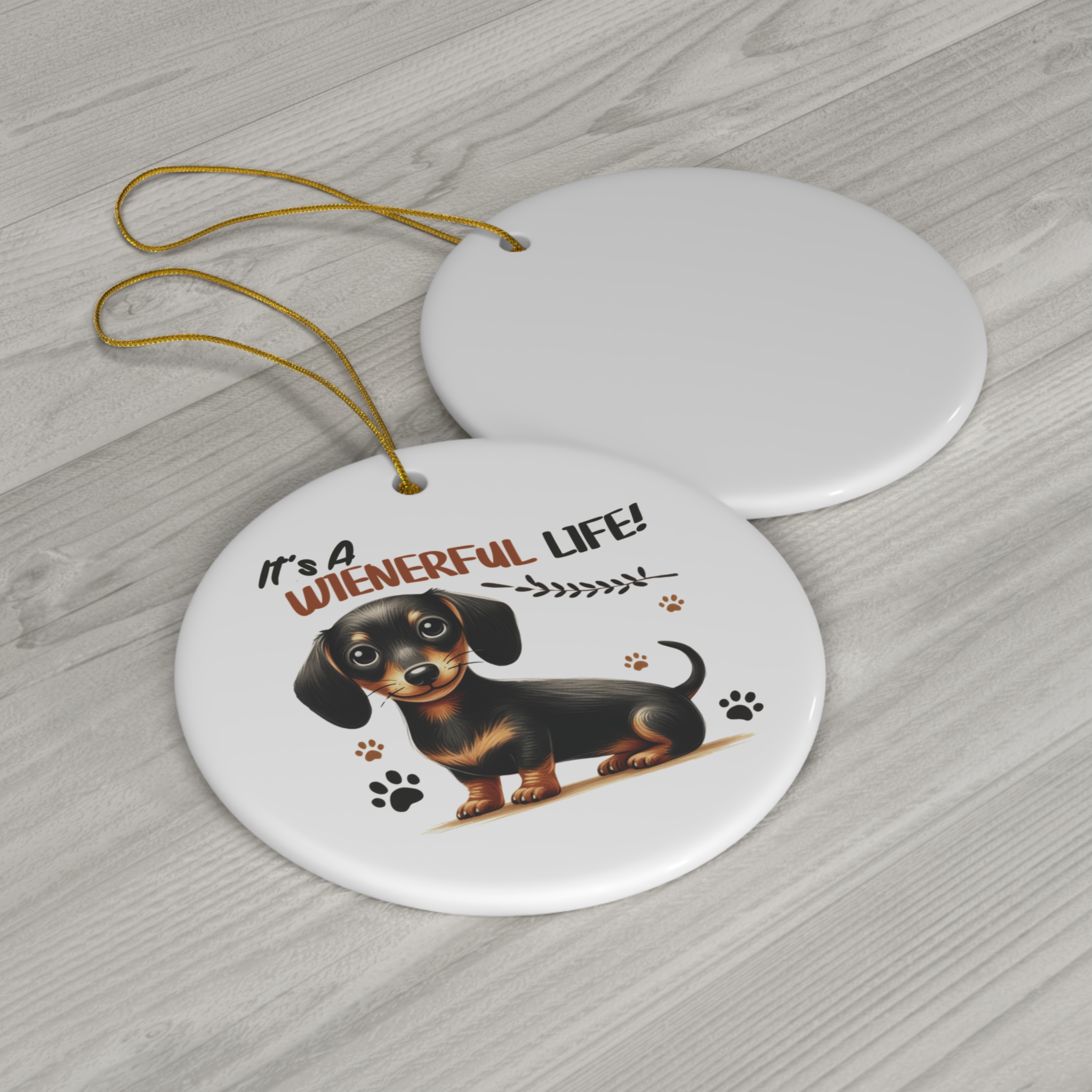 "It's a Wienerful Life" Dachshund Ornament - Perfect Gift for Dog Lovers product thumbnail image