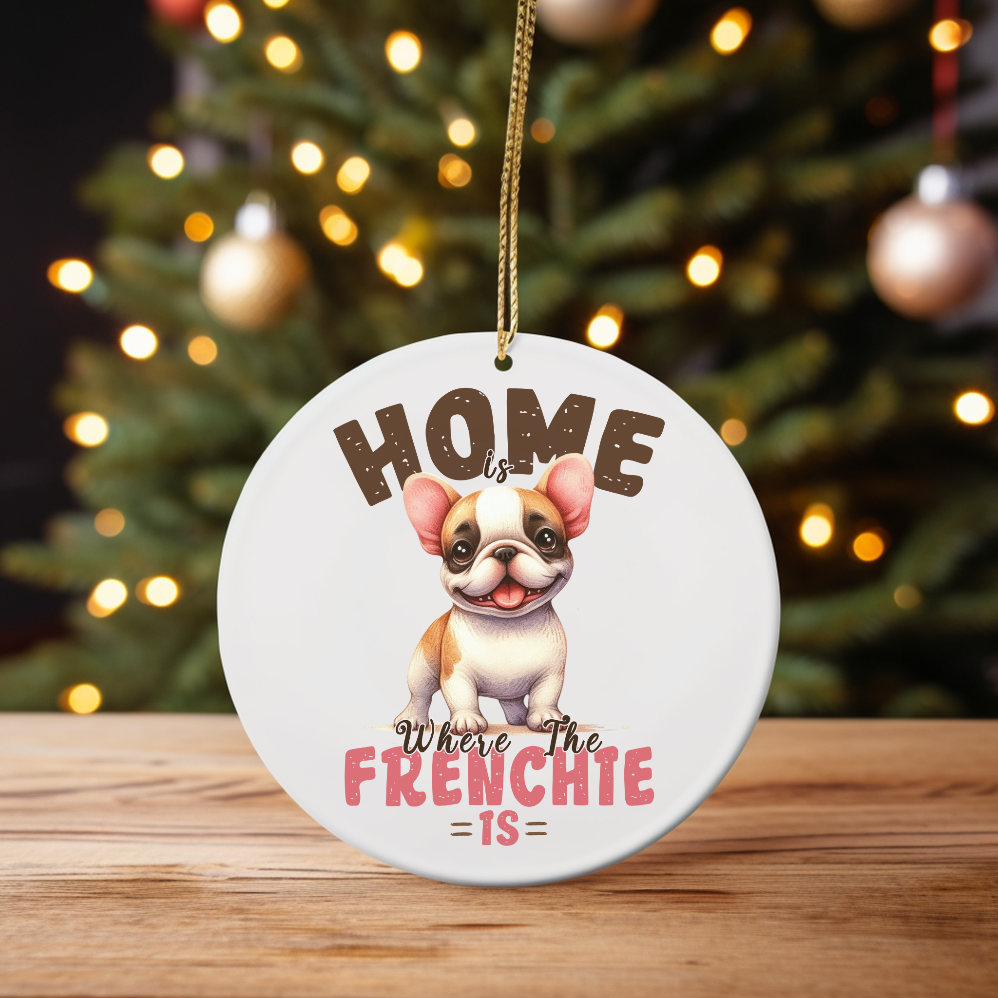 Cute French Bulldog Ornament - "Home, Where the Frenchie Is" product thumbnail image Cute French Bulldog Ornament - "Home, Where the Frenchie Is" product thumbnail image
