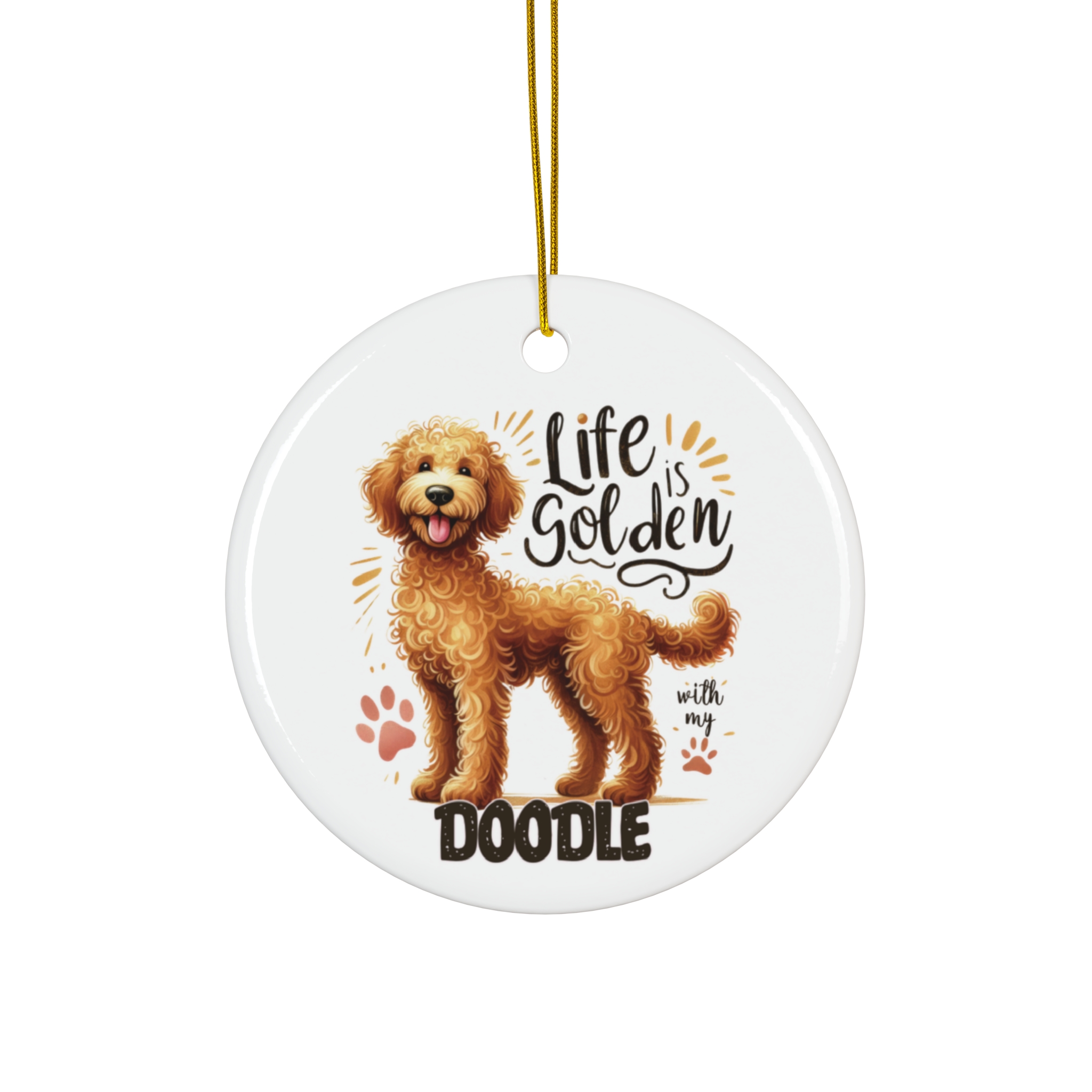 Add Some Warmth to Your Holidays with This "Life is Golden with My Doodle" Ornament product thumbnail image