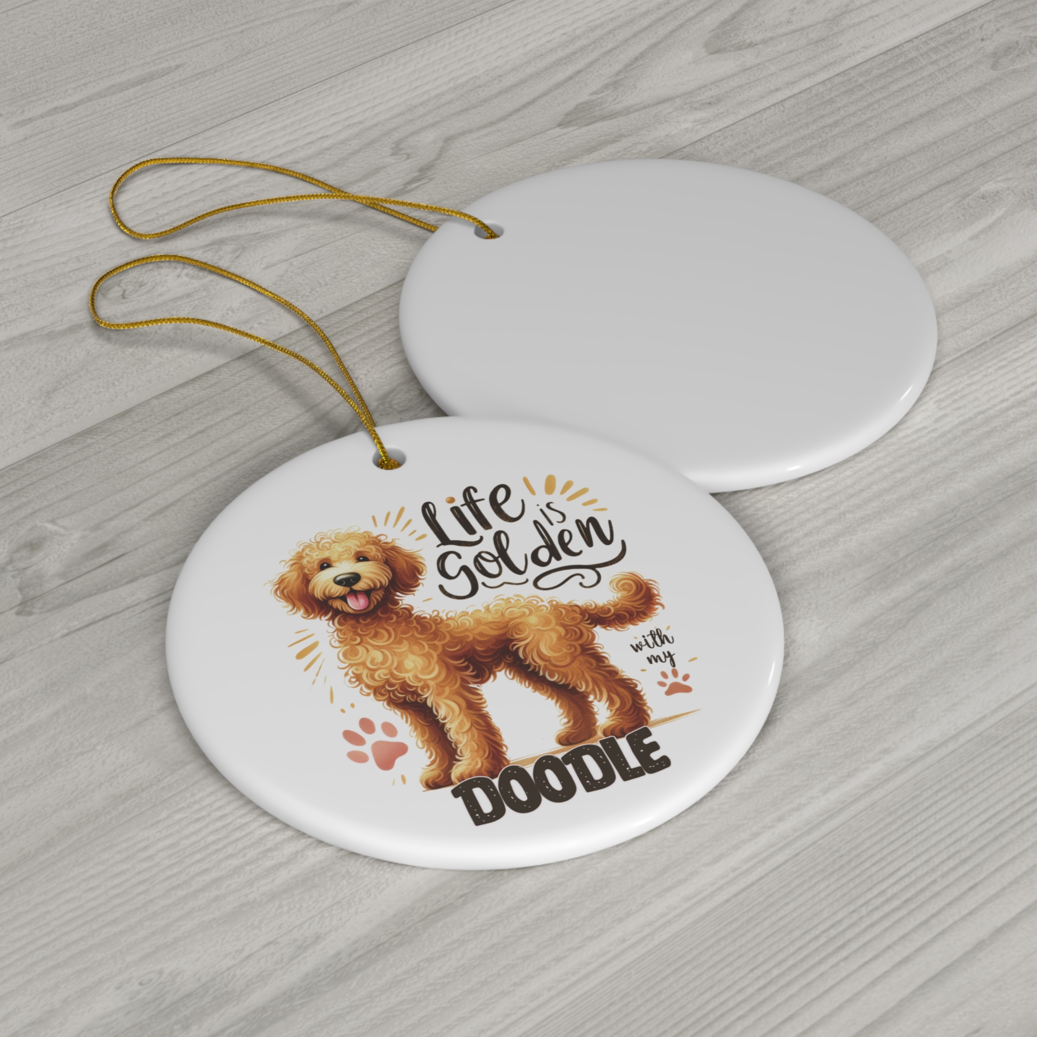 Add Some Warmth to Your Holidays with This "Life is Golden with My Doodle" Ornament product thumbnail image