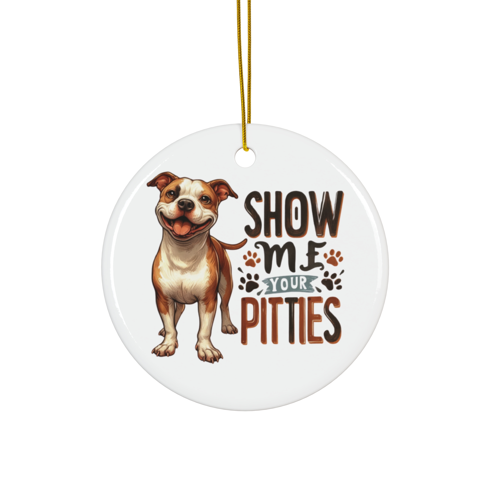 Funny "Show Me Your Pitties" Pitbull Ornament - Perfect Gift for Dog Lovers product thumbnail image