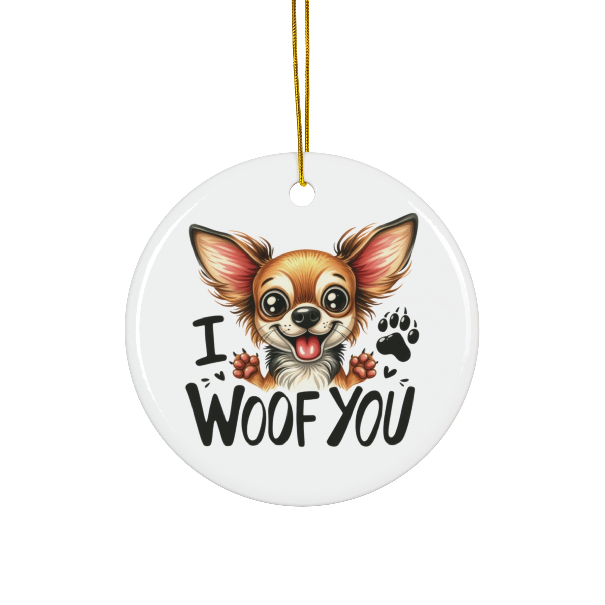 Cute "I Woof You" Chihuahua Ornament - Adorable Gift for Dog Lovers product thumbnail image Cute "I Woof You" Chihuahua Ornament - Adorable Gift for Dog Lovers product thumbnail image