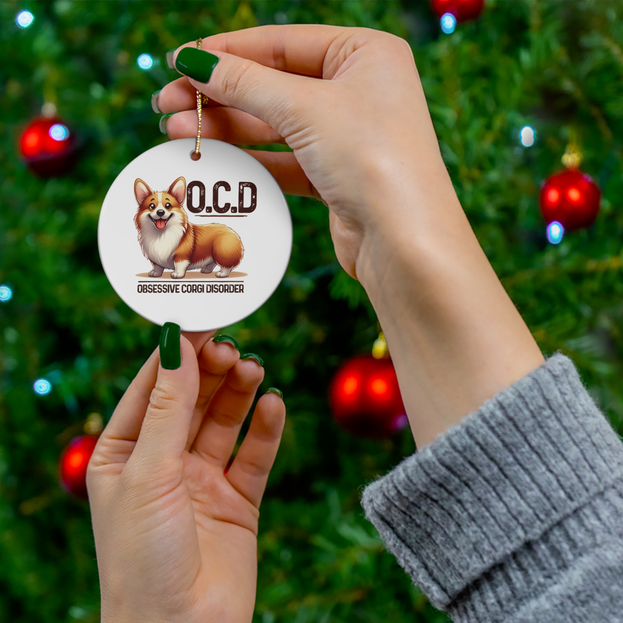 "OCD - Obsessive Corgi Disorder" Ornament - Fun Gift for Corgi Lovers product thumbnail image