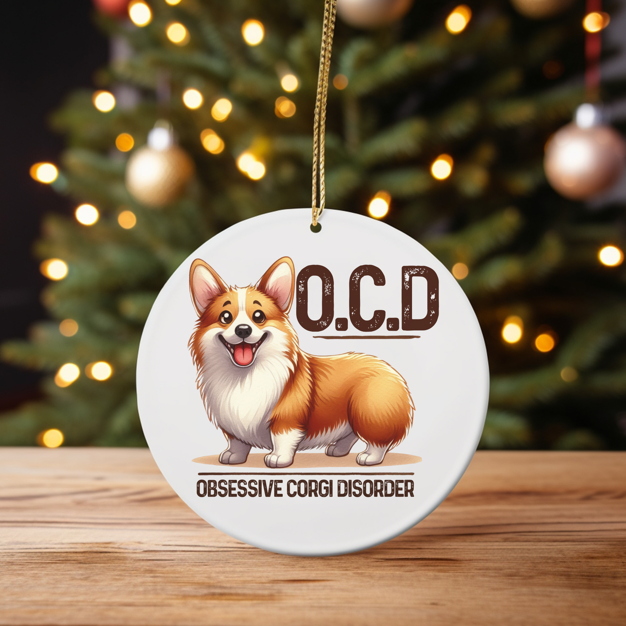 "OCD - Obsessive Corgi Disorder" Ornament - Fun Gift for Corgi Lovers product thumbnail image "OCD - Obsessive Corgi Disorder" Ornament - Fun Gift for Corgi Lovers product thumbnail image