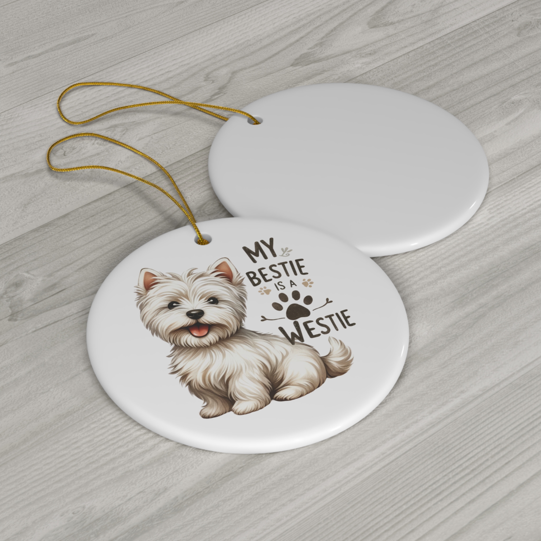 My Bestie is a Westie Ornament - West Highland White Terrier Christmas Ornament product thumbnail image