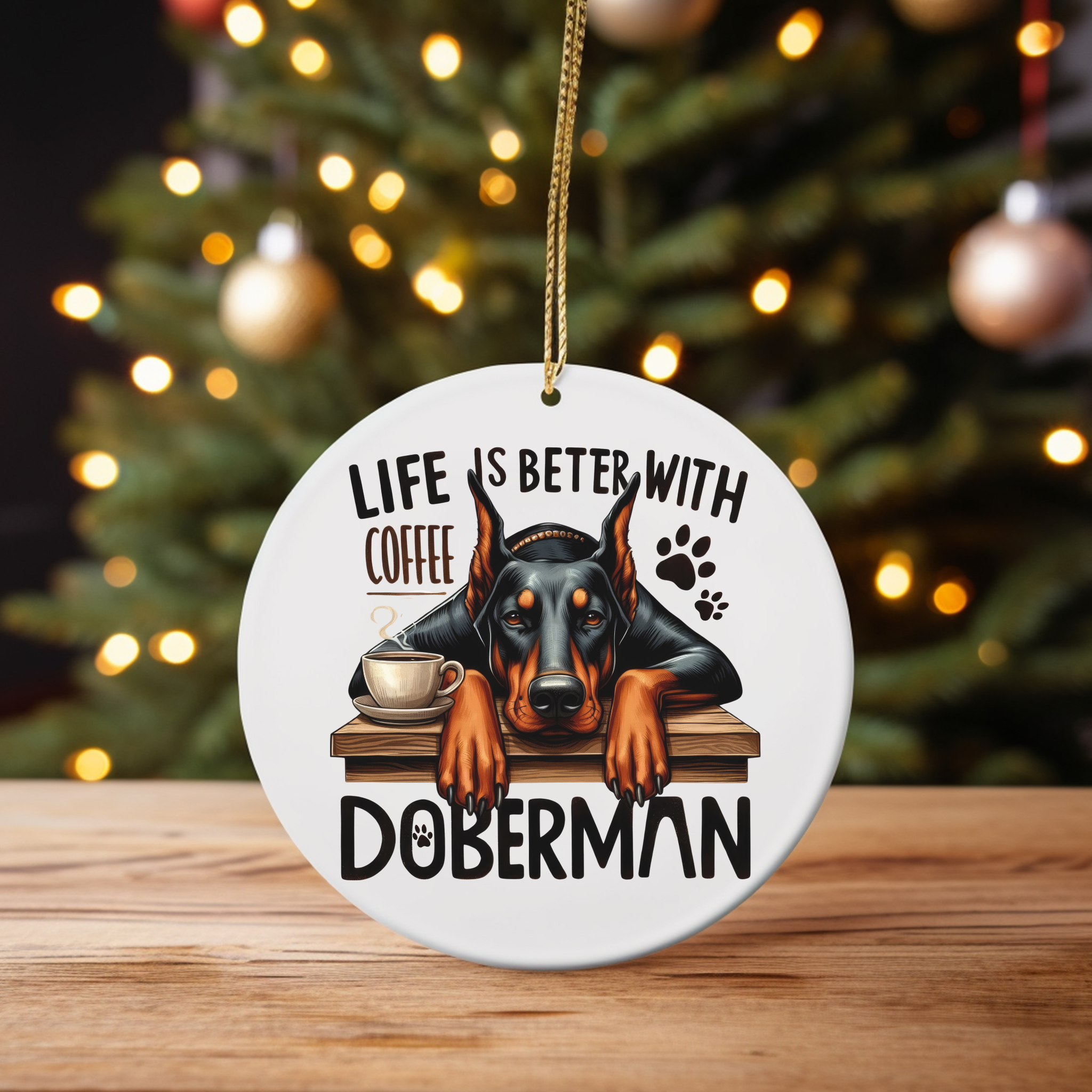 "Life is Better with Doberman" Ornament - Perfect Gift for Dog Lovers product thumbnail image