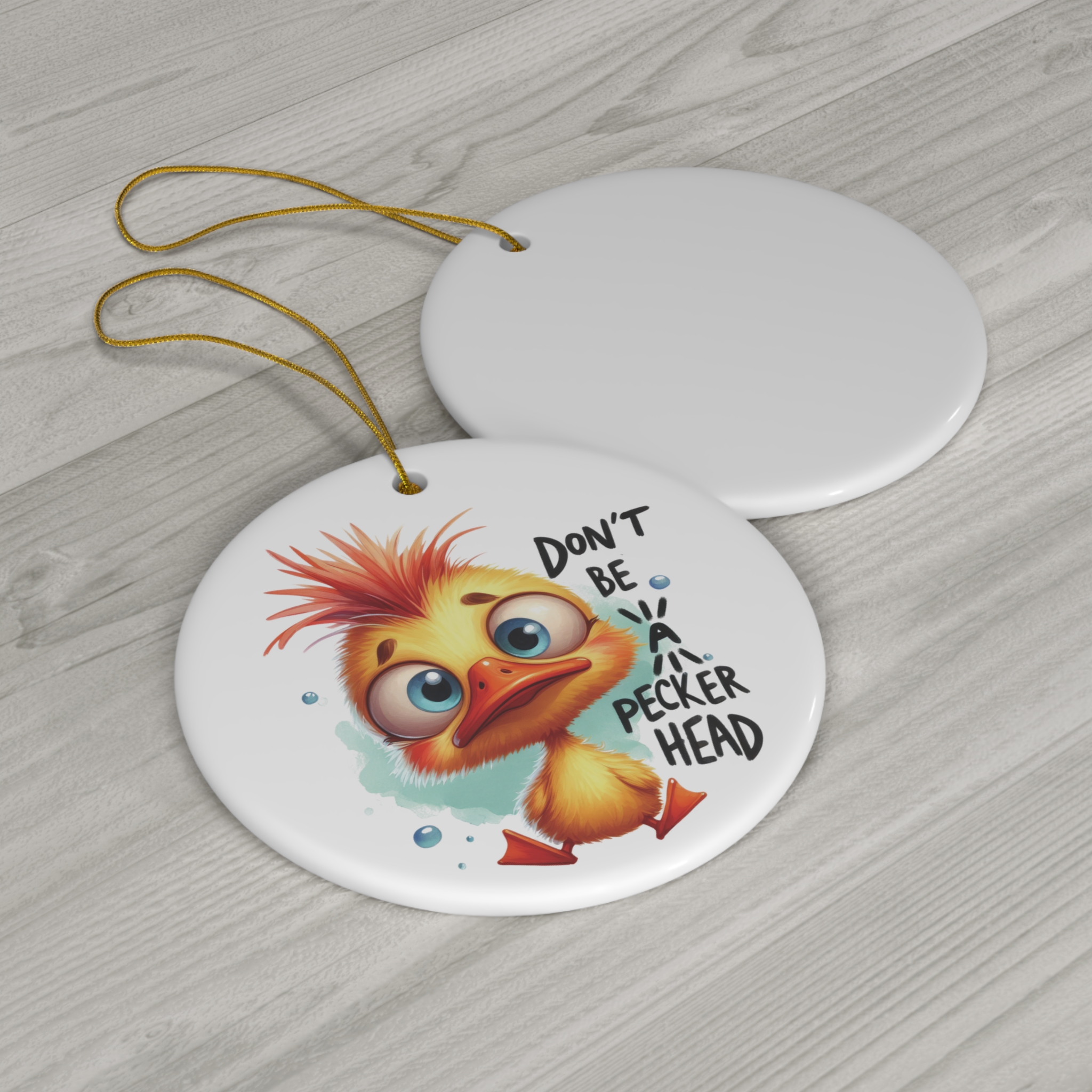 Don't Be a Peckerhead - Cute Duck Christmas Ornament product thumbnail image