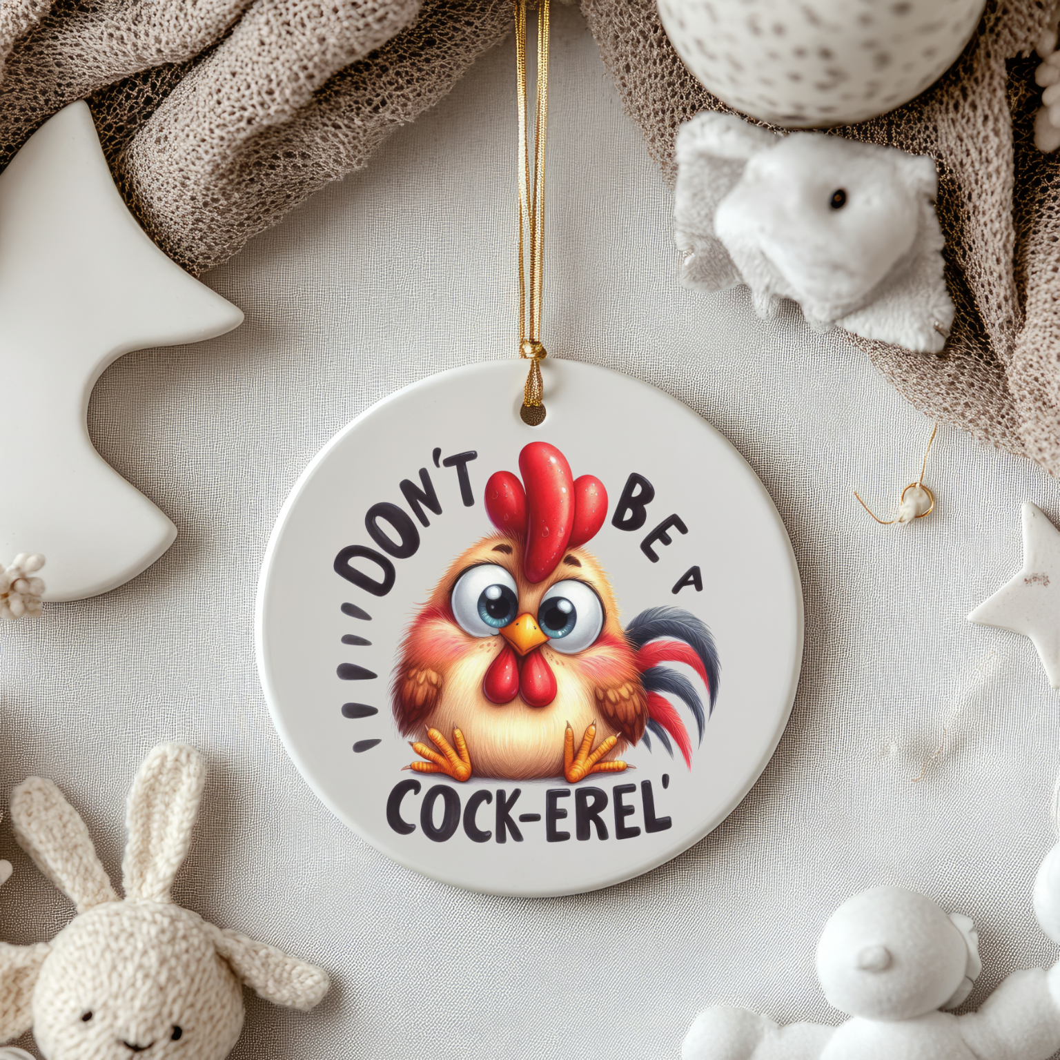 Don't Be a Cock-erel - Chicken Christmas Ornament product thumbnail image