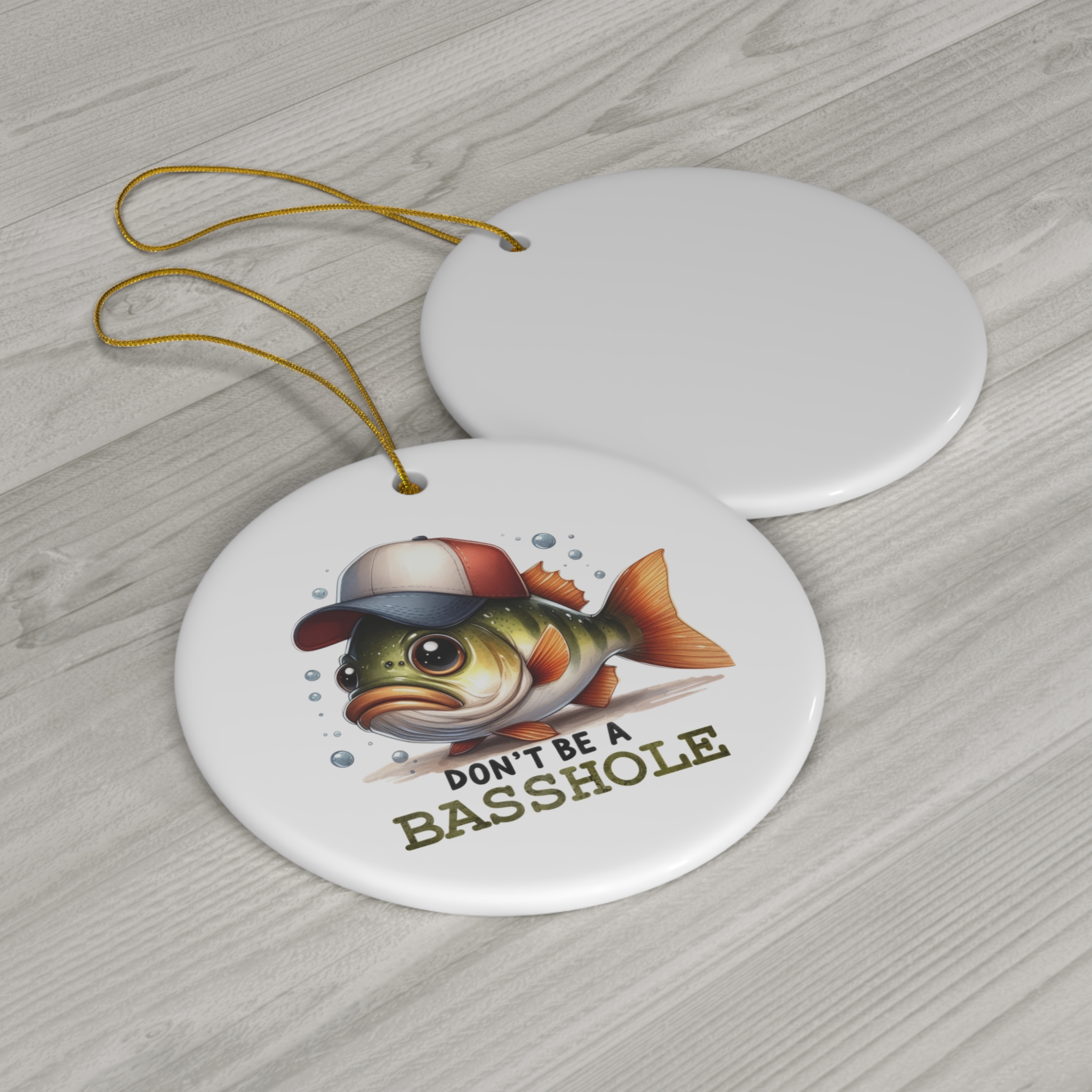 Don't Be a Basshole - Fish Christmas Ornament product thumbnail image