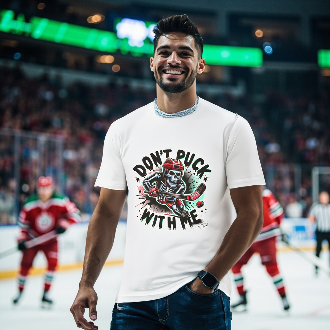 Hockey Season Unisex Tee - Don't Puck With Me Sarcasm Shirt product thumbnail image