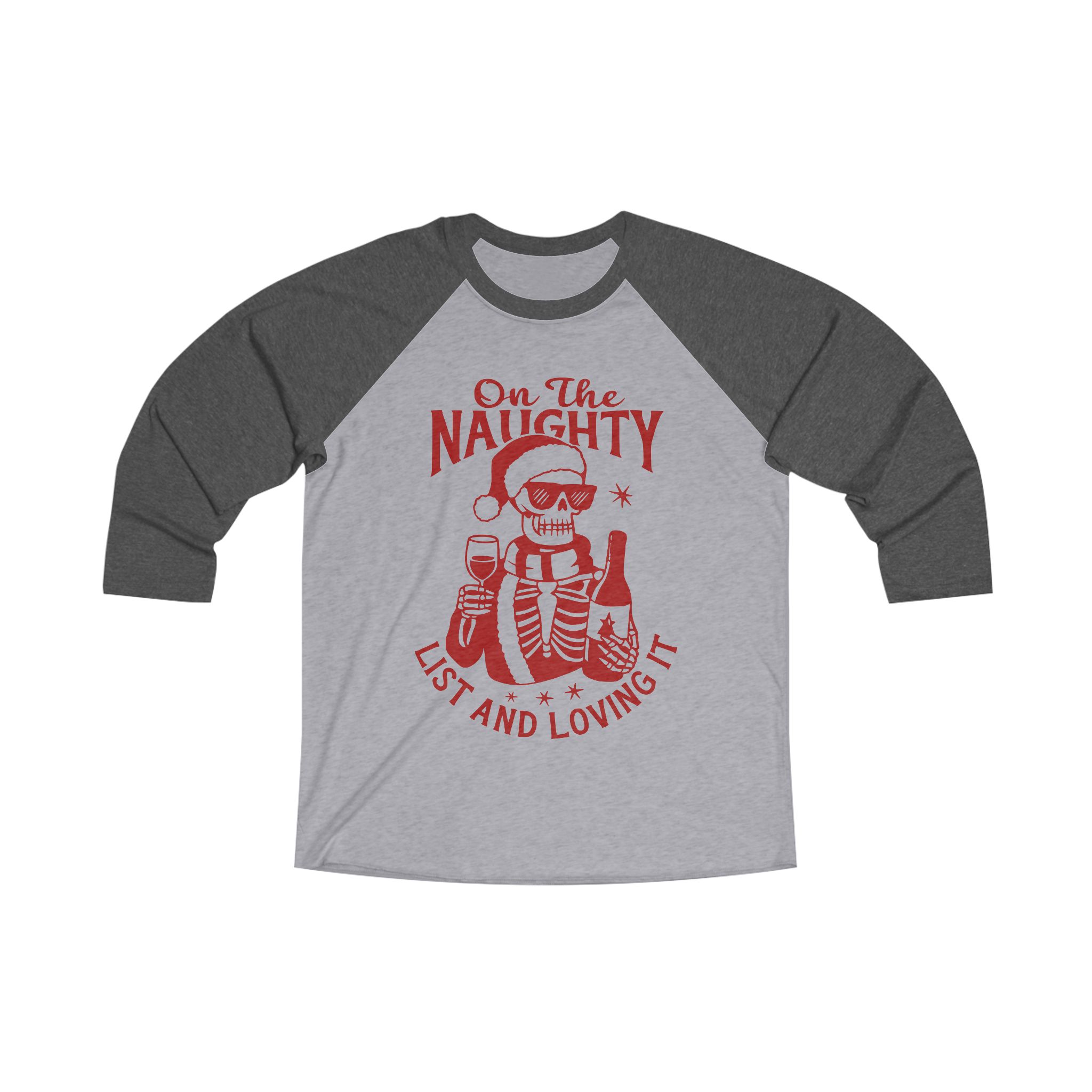 "On The Naughty List and Loving It" Skeleton Wine Tee – Funny Holiday Shirt product thumbnail image "On The Naughty List and Loving It" Skeleton Wine Tee – Funny Holiday Shirt product thumbnail image