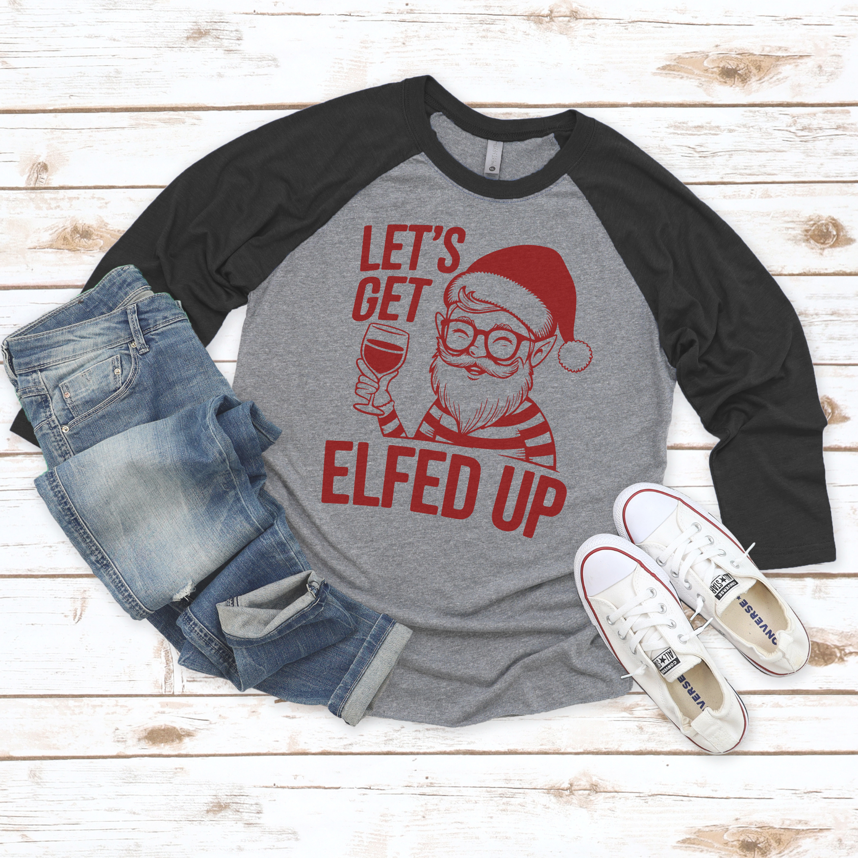 "Let's Get Elfed Up" Funny Elf Wine Tee – Holiday Party Shirt product thumbnail image "Let's Get Elfed Up" Funny Elf Wine Tee – Holiday Party Shirt product thumbnail image