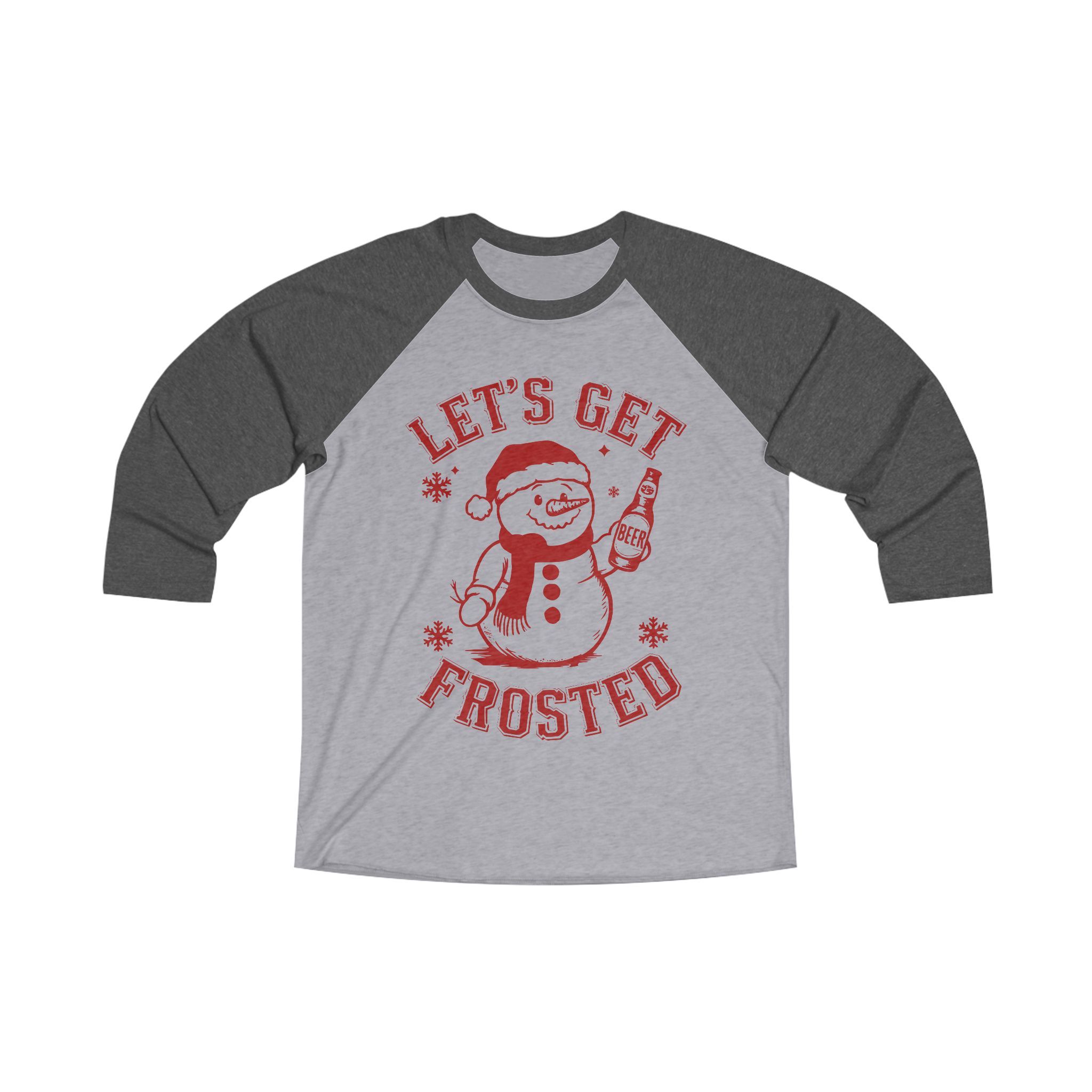 "Let's Get Frosted" Snowman Beer Tee – Funny Holiday Drinking Shirt product thumbnail image