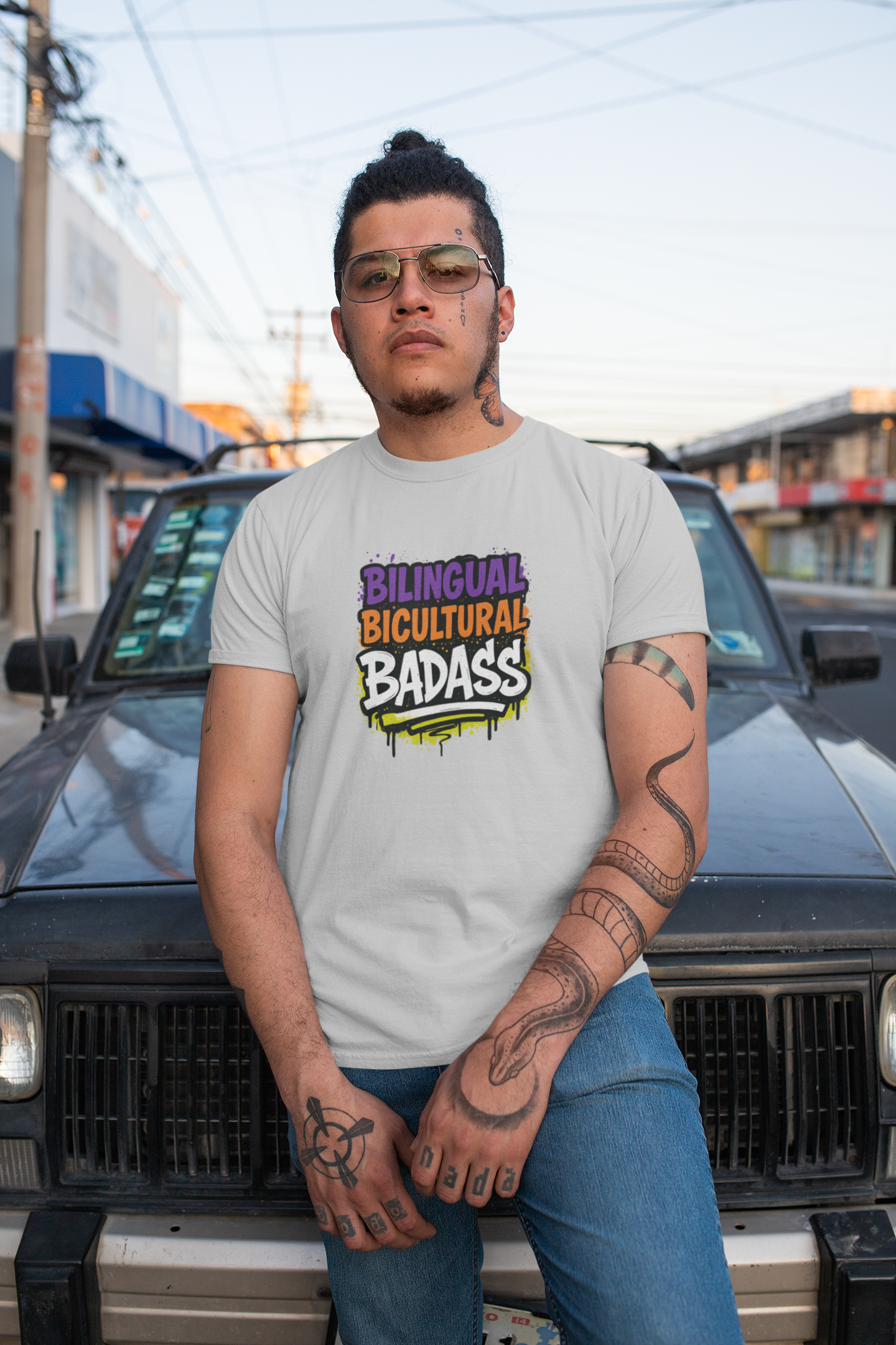 Bilingual Bicultural Badass Unisex T-shirt