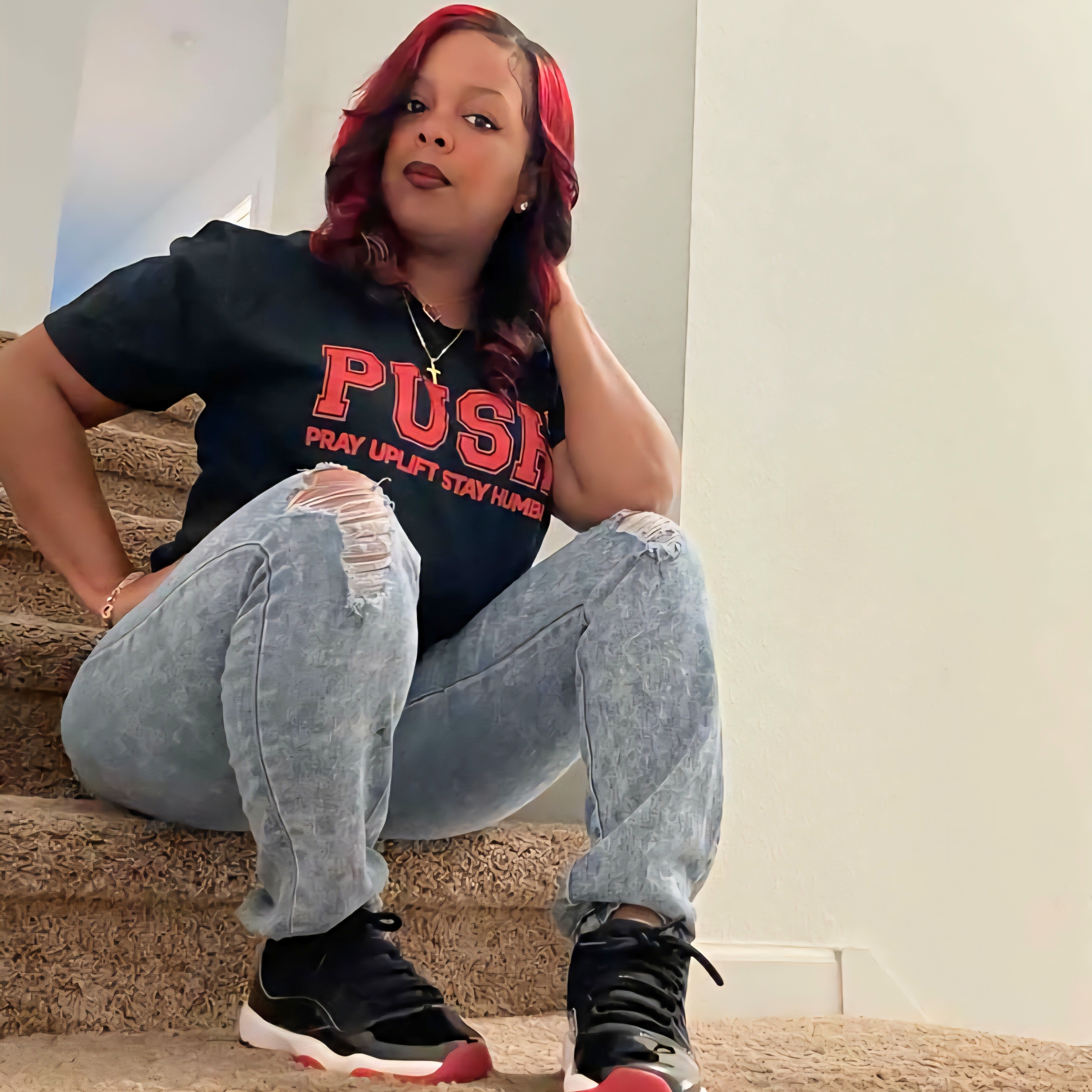 Unisex Softstyle Red/Black PUSH T-Shirt product thumbnail image