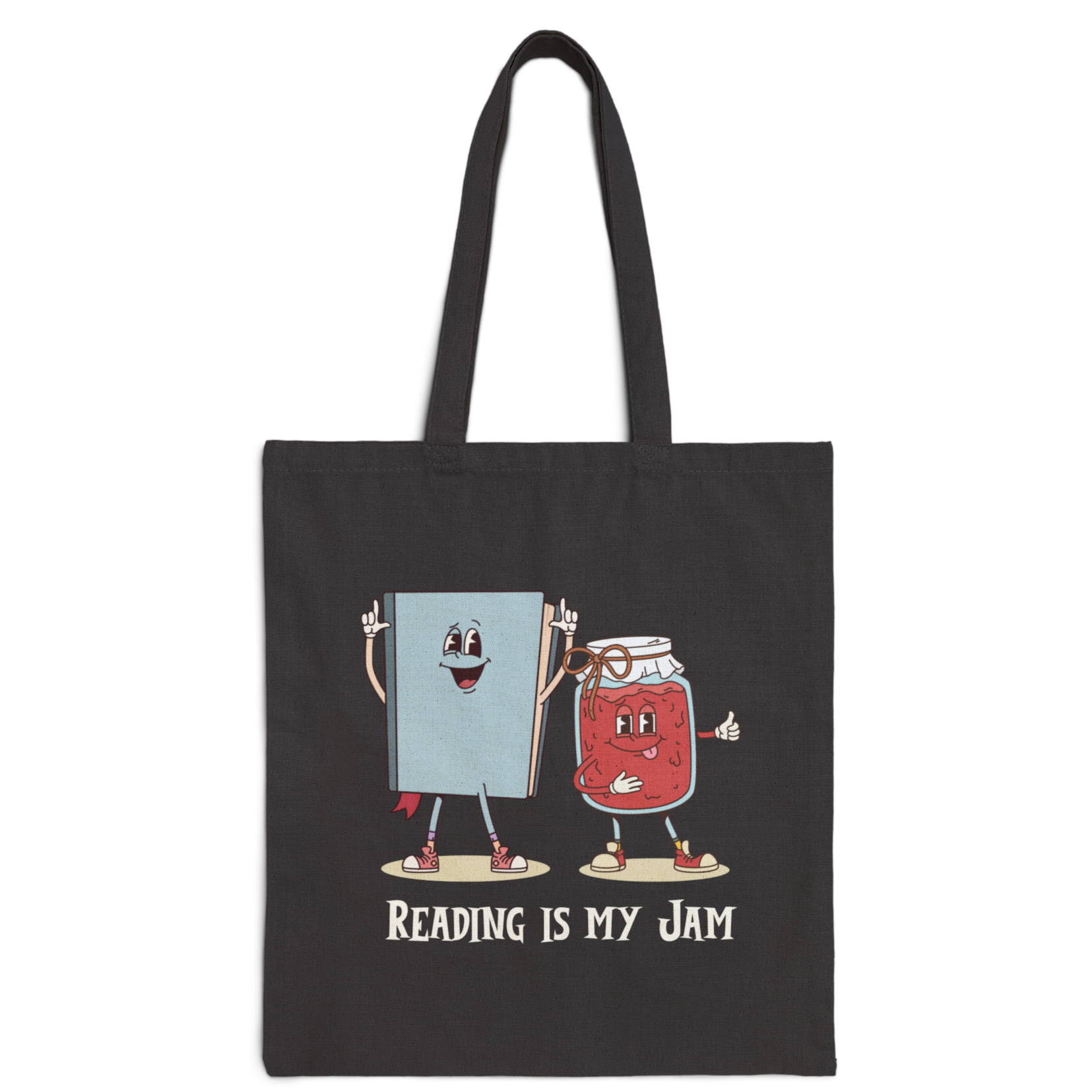 Reading Is My Jam Cotton Canvas Tote Bag product thumbnail image Reading Is My Jam Cotton Canvas Tote Bag product thumbnail image