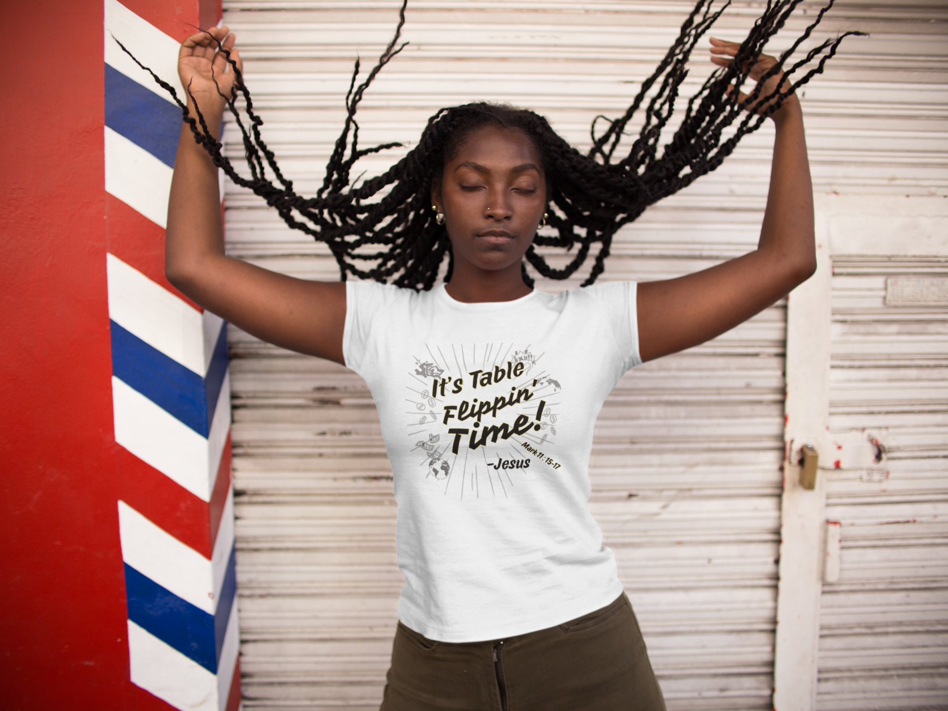 " It's Table Flippin' Time"  Design Christian Unisex Softstyle T-Shirt product thumbnail image