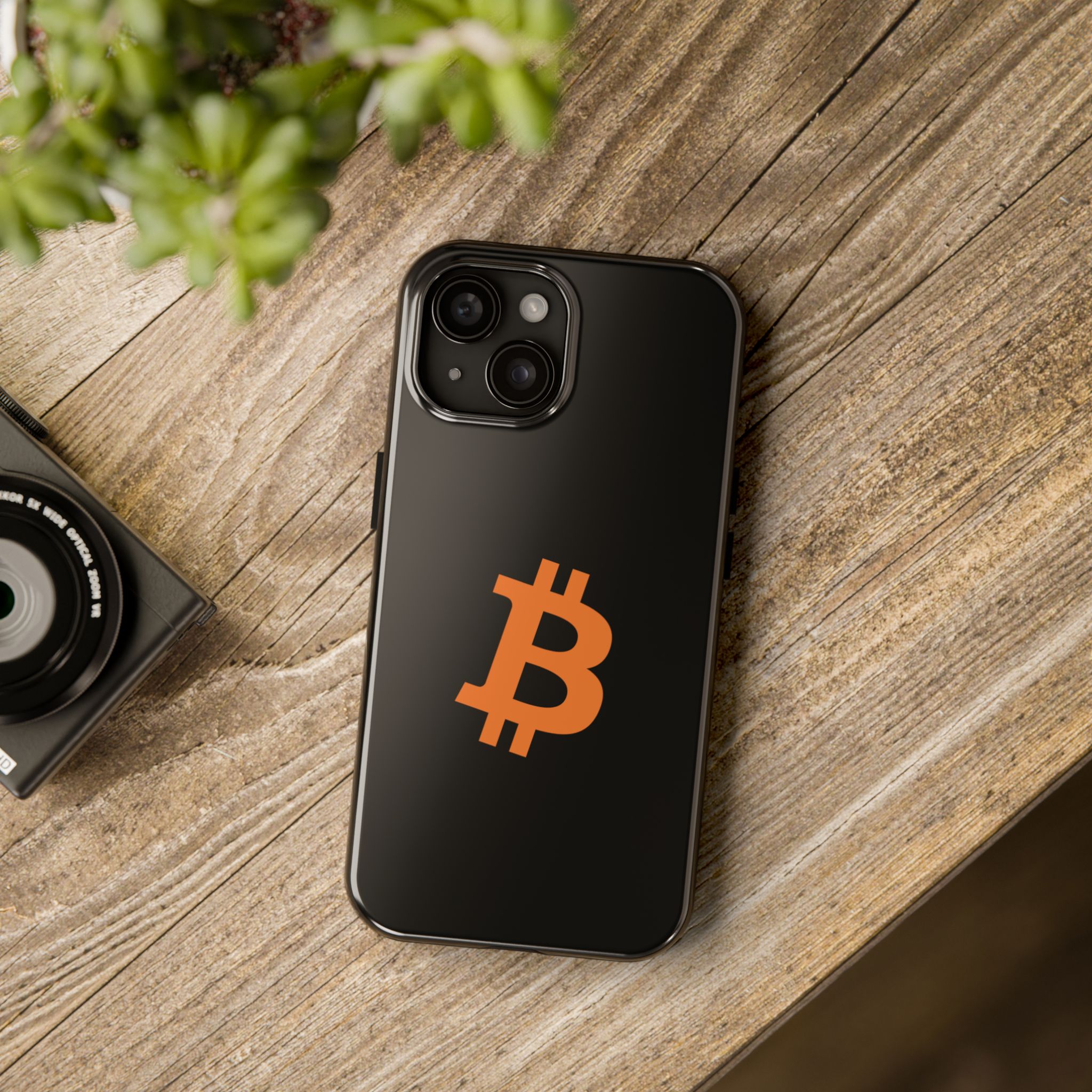 Bitcoin HODL Matte Black iPhone Case (Orange Logo) – Degen Swag