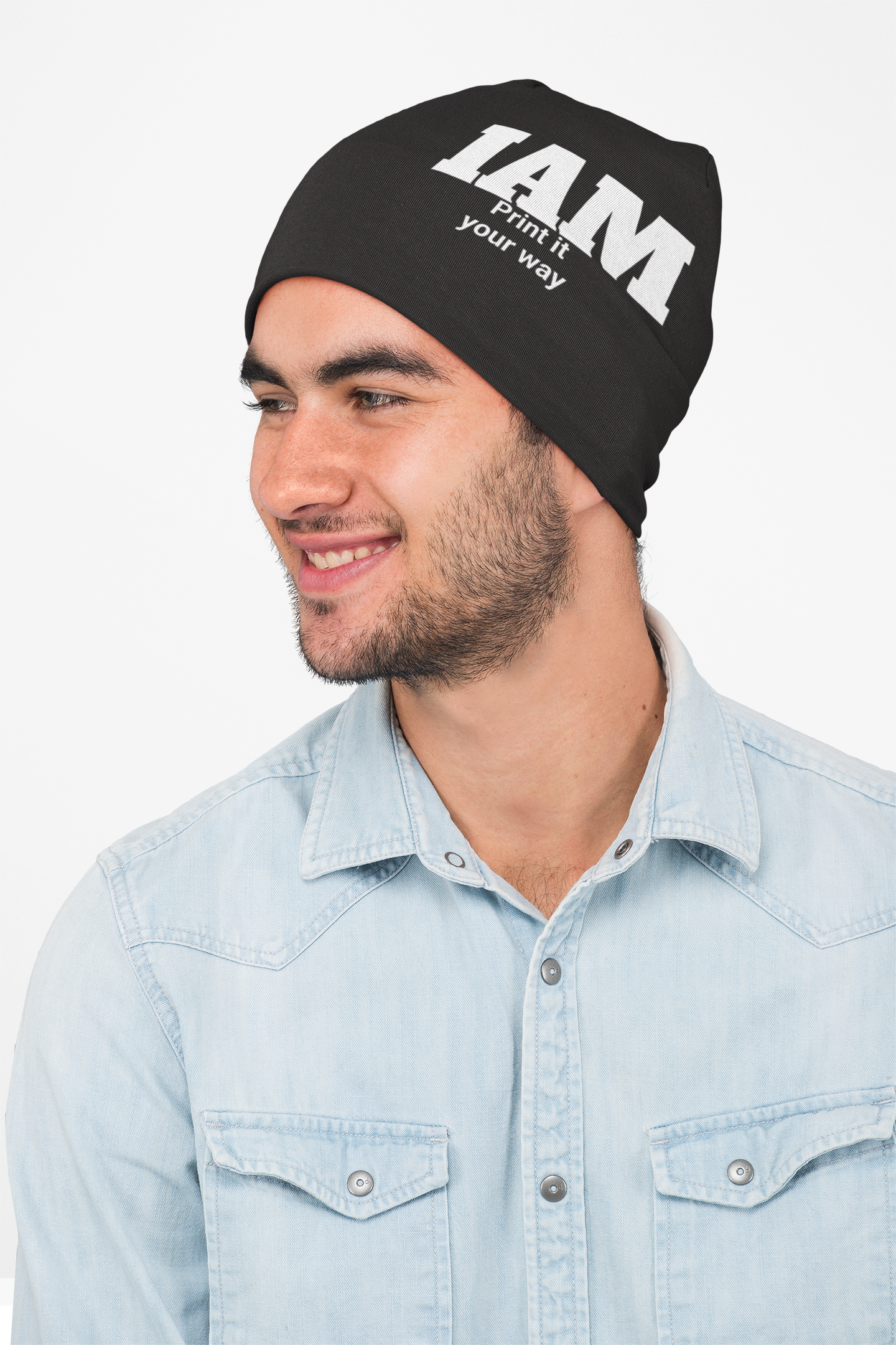 Stylish Knit Beanie with Personalized Embroidery, Customizable Winter Hat for Men &amp; Women, Perfect Gift for Holidays, Trendy Beanie product thumbnail image