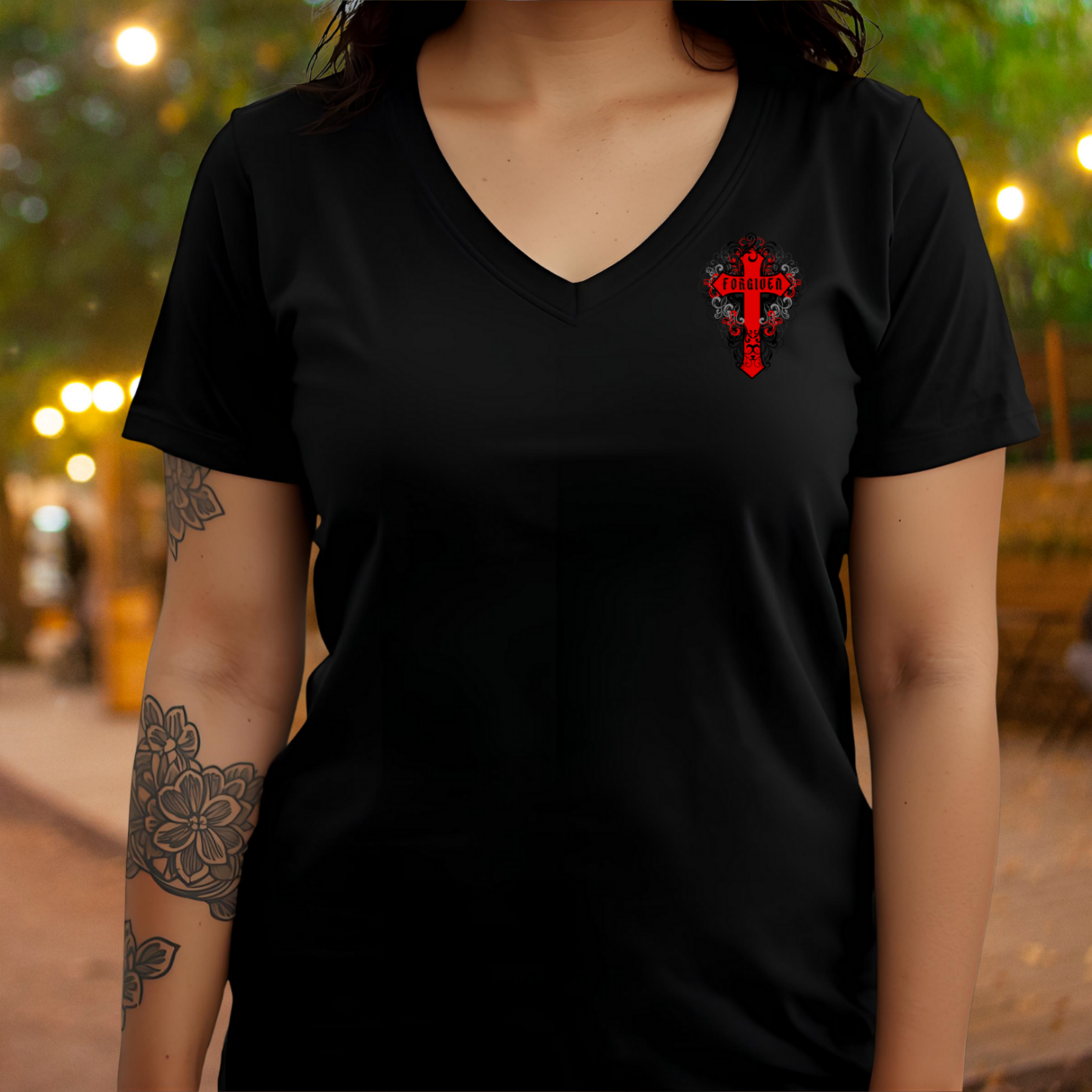 FORGIVEN - V-Neck Unisex T-Shirt product thumbnail image