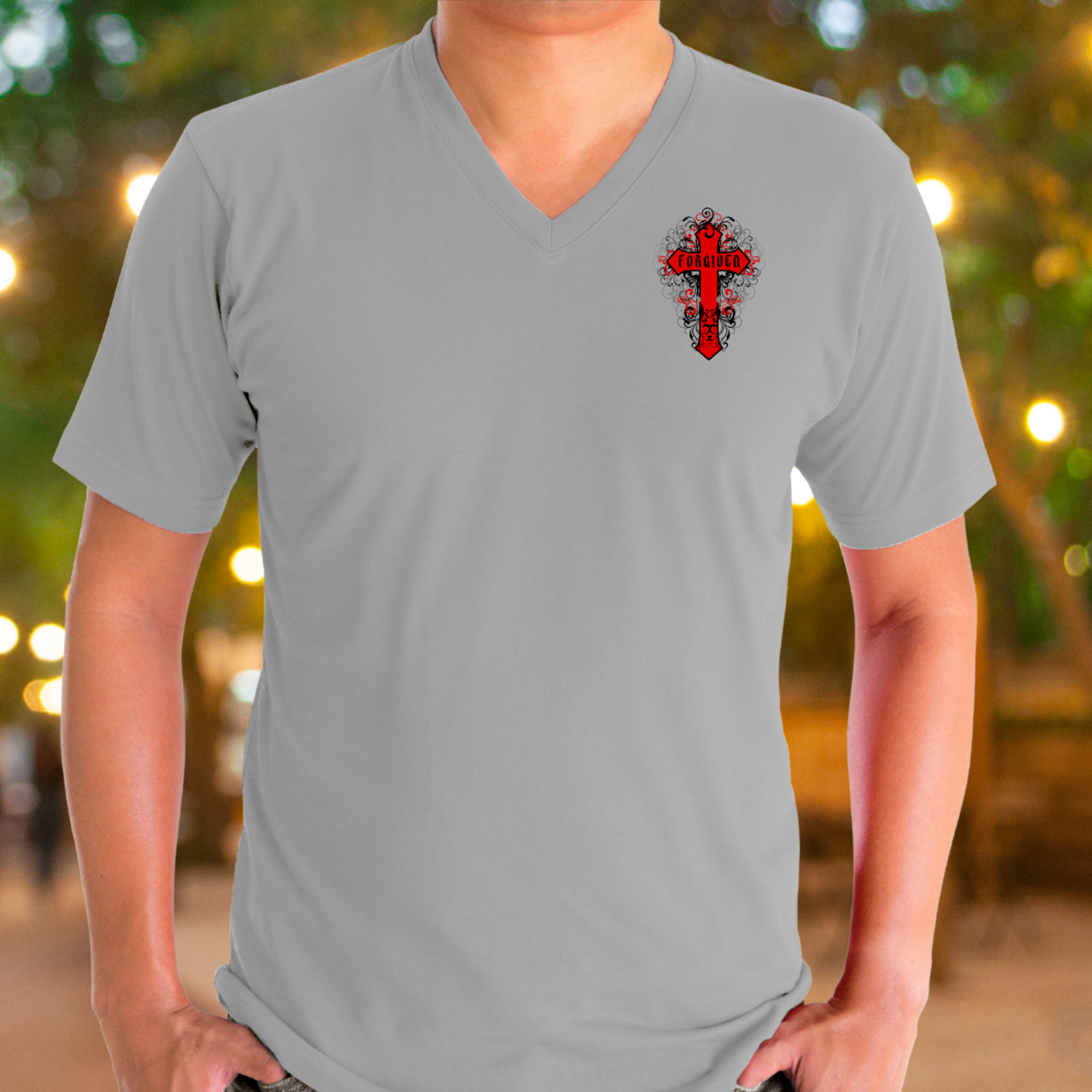 FORGIVEN - V-Neck Unisex T-Shirt product thumbnail image FORGIVEN - V-Neck Unisex T-Shirt product thumbnail image