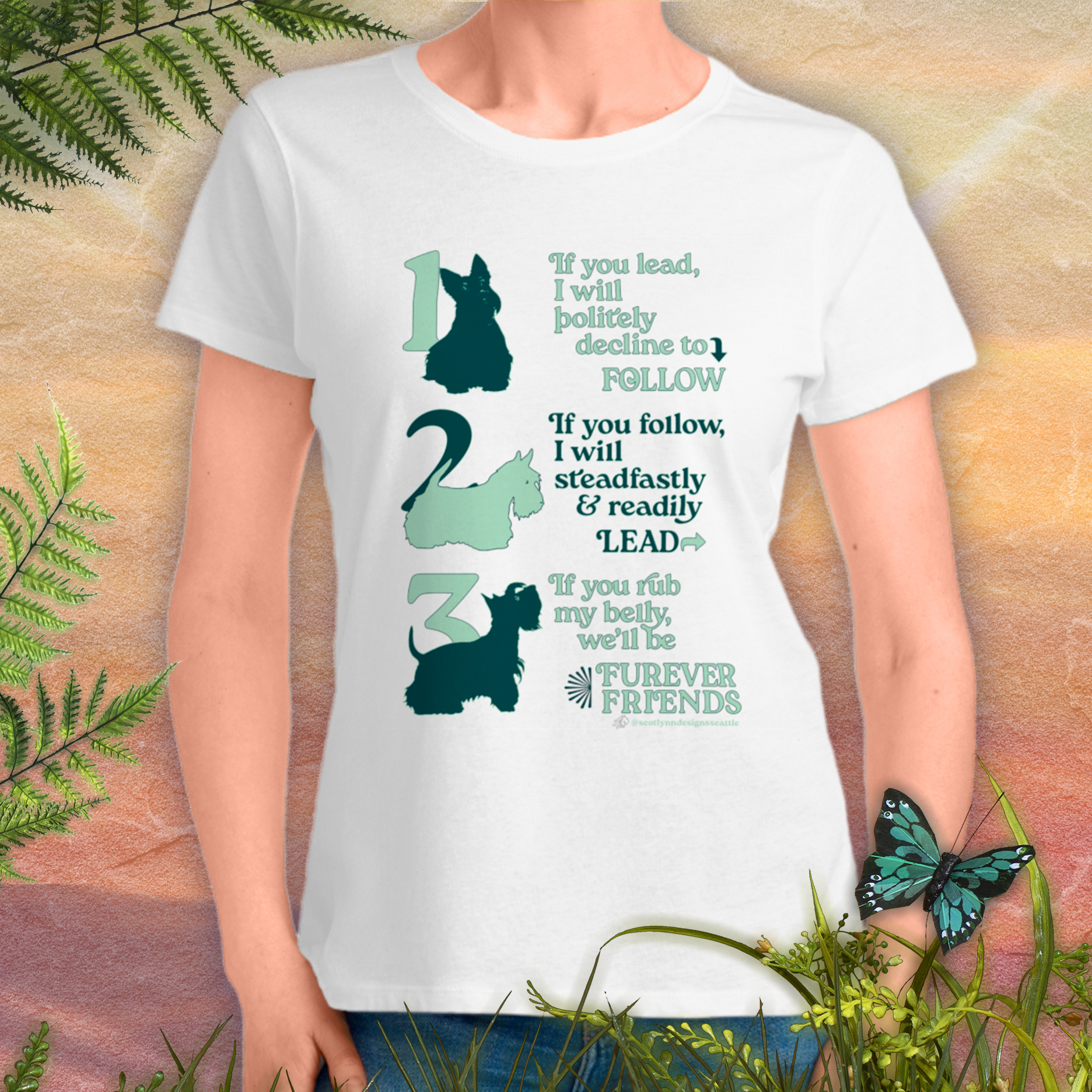 Fur Ever Friends Scottish Terrier T-Shirt - Organic Women's Tee for Pet Lovers product thumbnail image