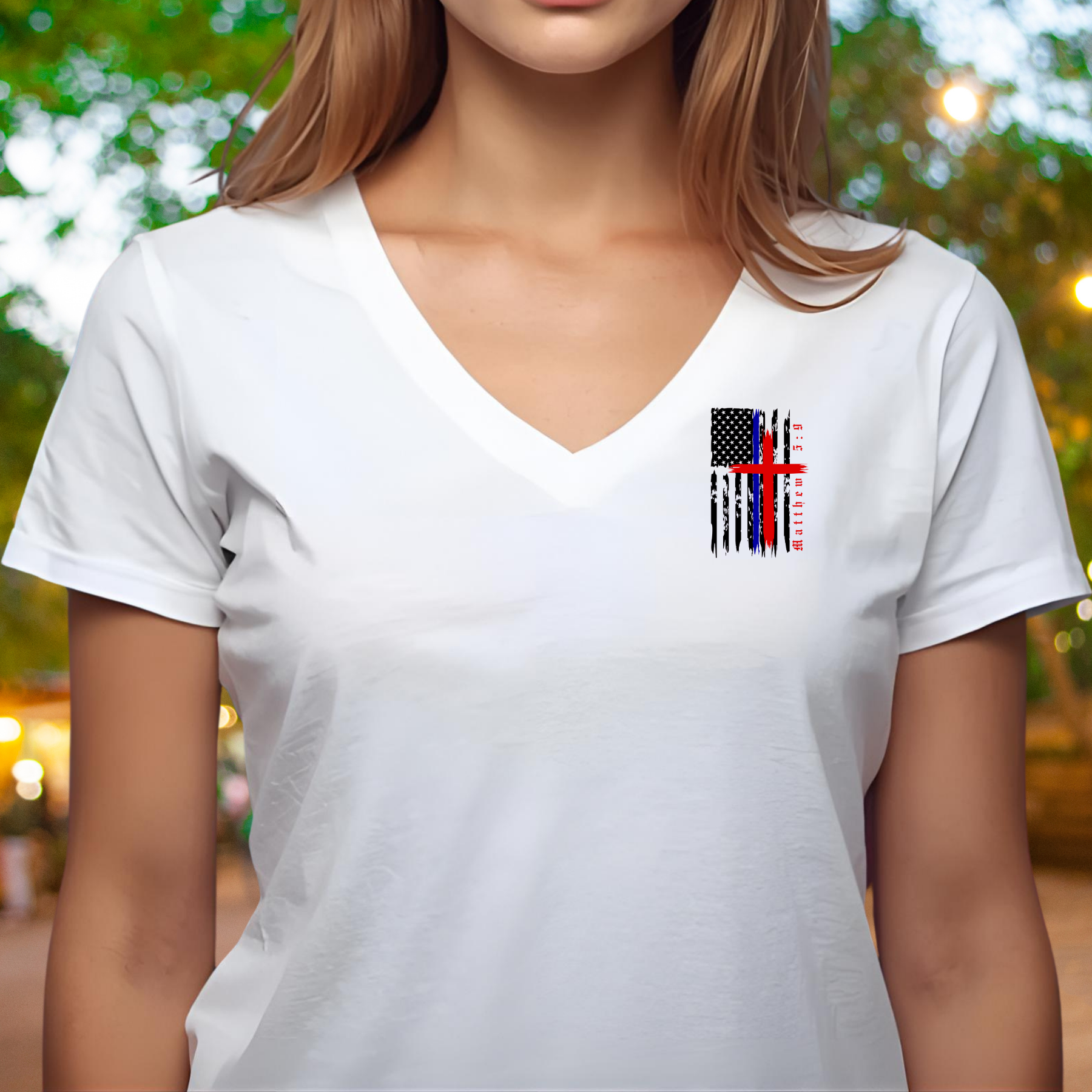 Peacemakers - V-Neck Unisex T-Shirt product thumbnail image Peacemakers - V-Neck Unisex T-Shirt product thumbnail image