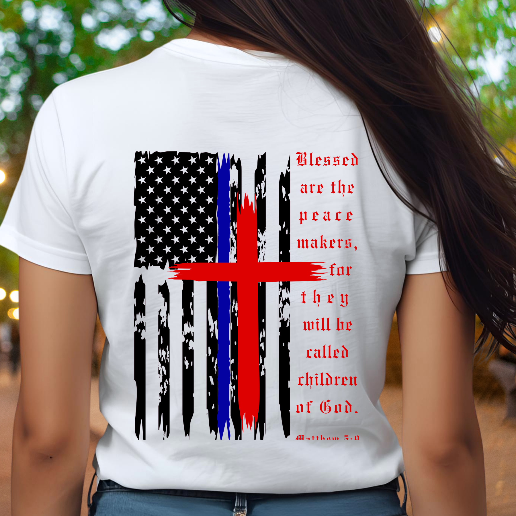 Peacemakers - V-Neck Unisex T-Shirt product thumbnail image Peacemakers - V-Neck Unisex T-Shirt product thumbnail image