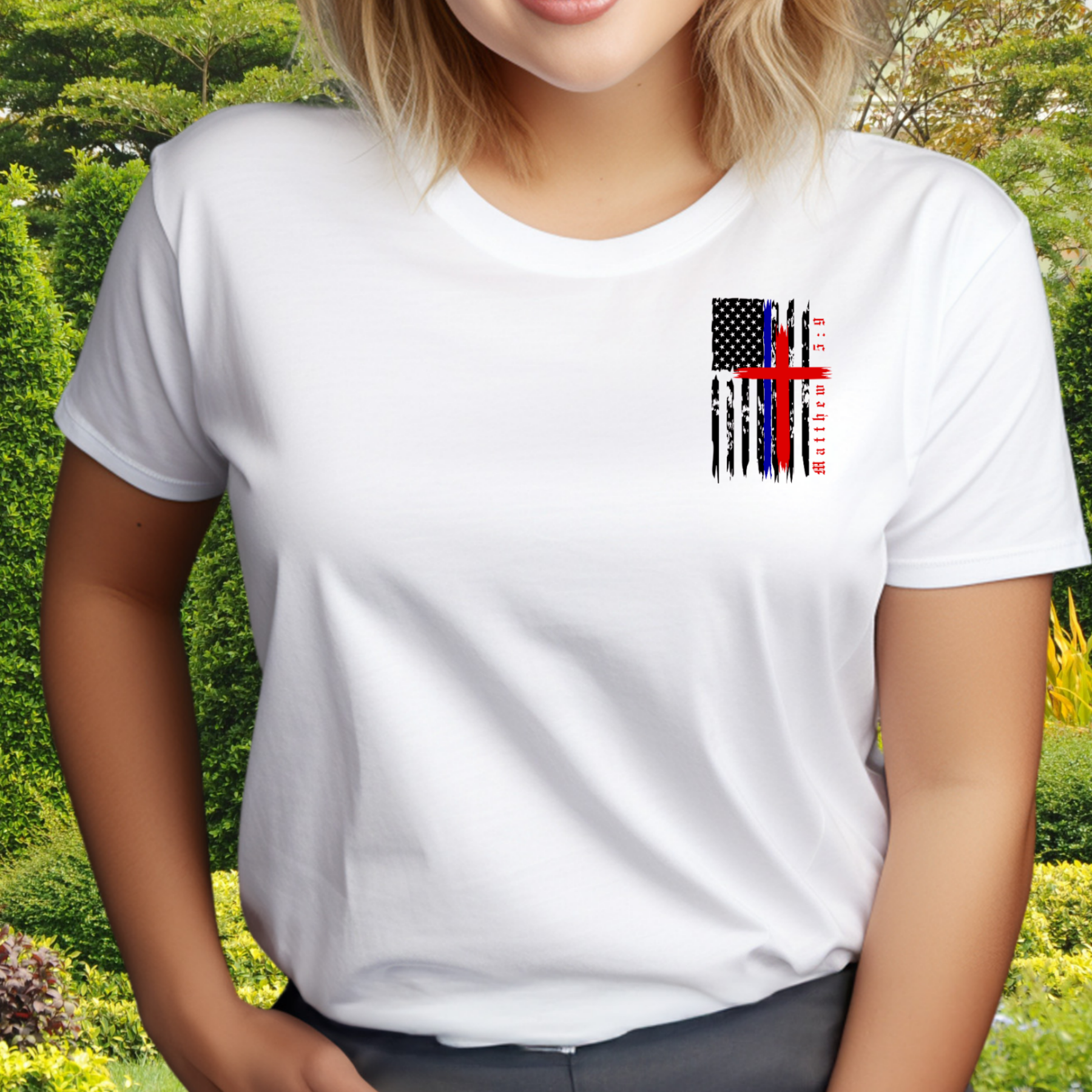 Peacemakers - Crew Neck Unisex T-Shirt featuring Matthew 5:9 product thumbnail image